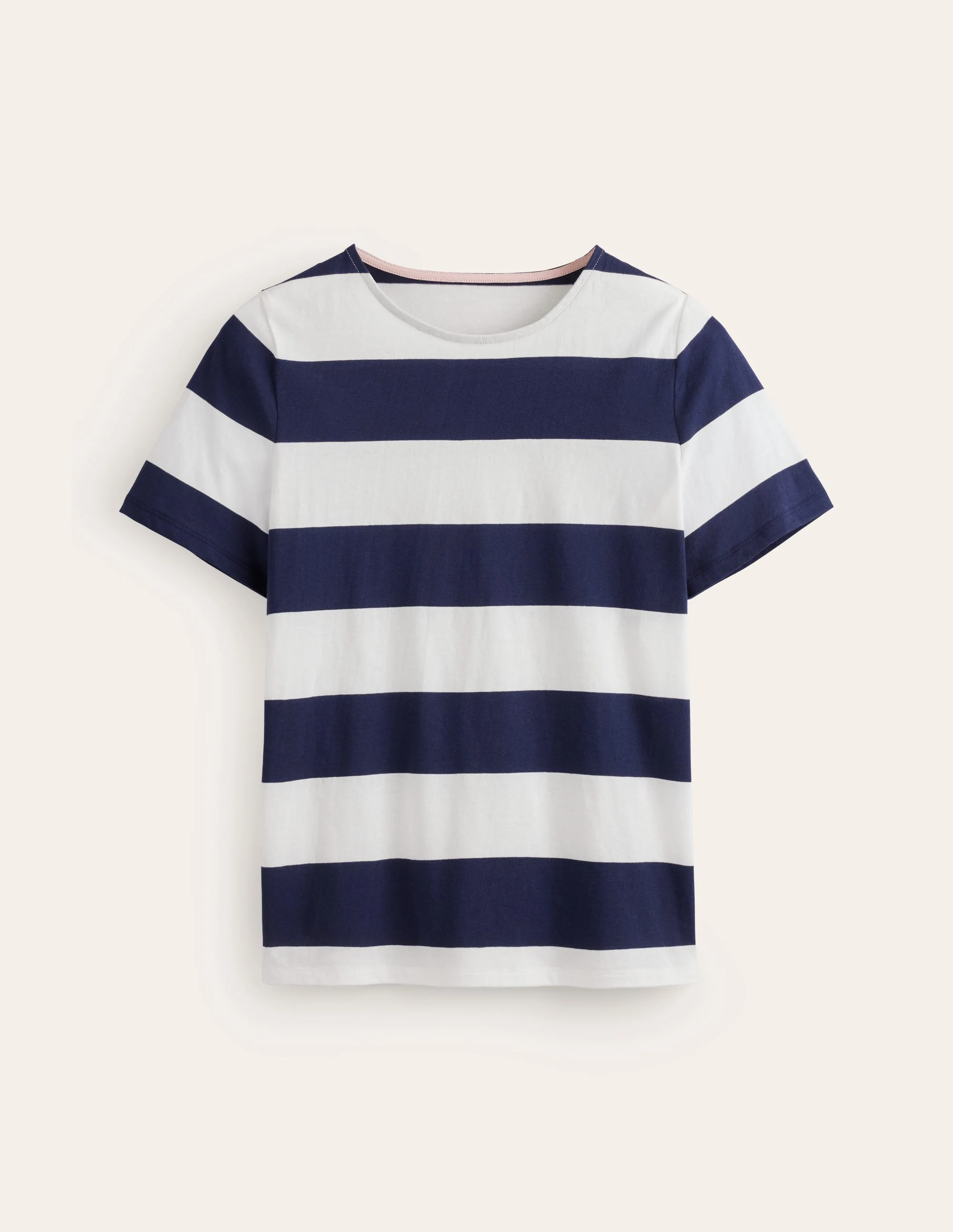 Bea Breton-Shirt mit kurzen Ärmeln-Marineblau Naturweiß, Breite Streifen - Image 6