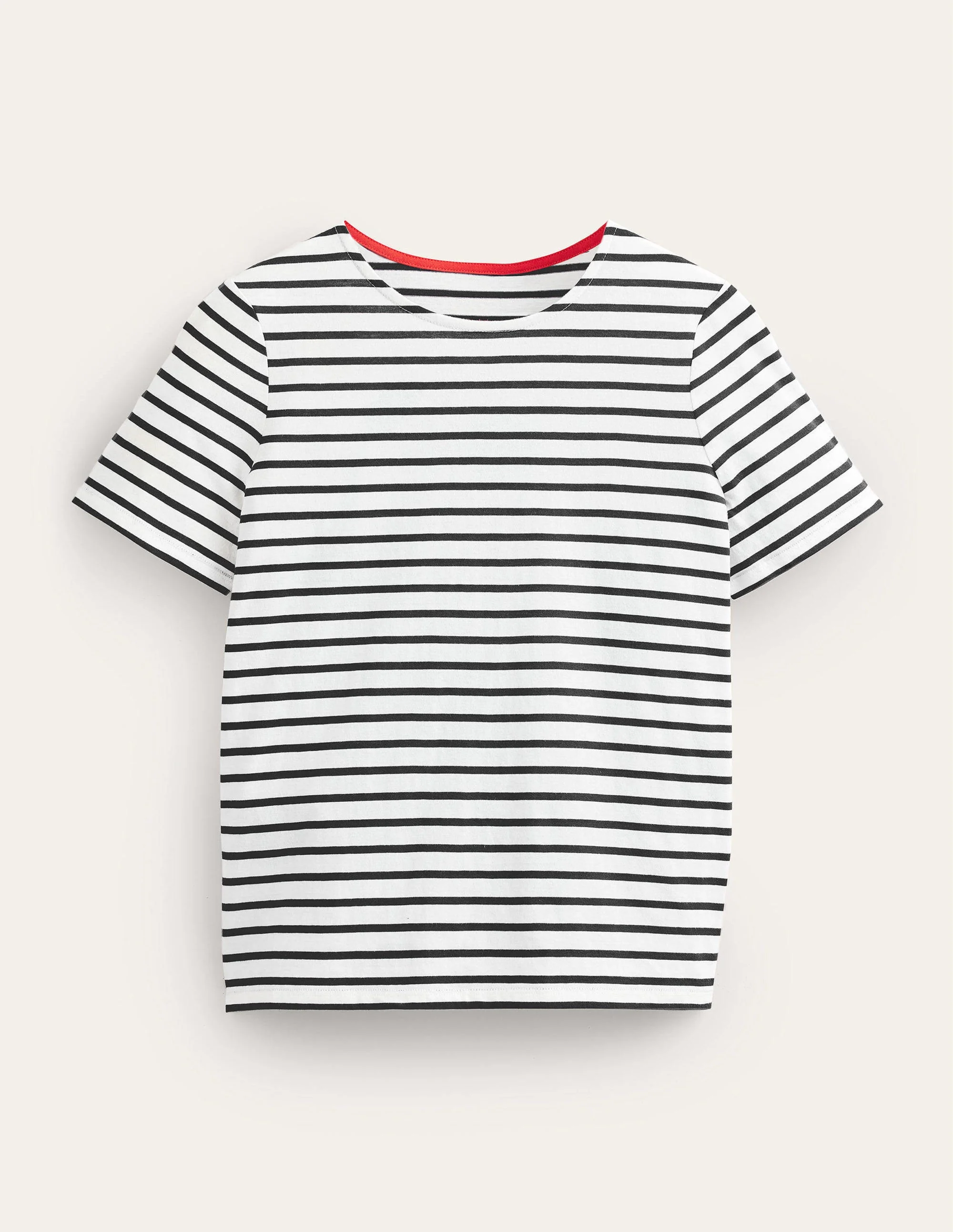 Bea Breton-Shirt mit kurzen Ärmeln-Naturweiß/Schwarz, Gestreift - Image 5