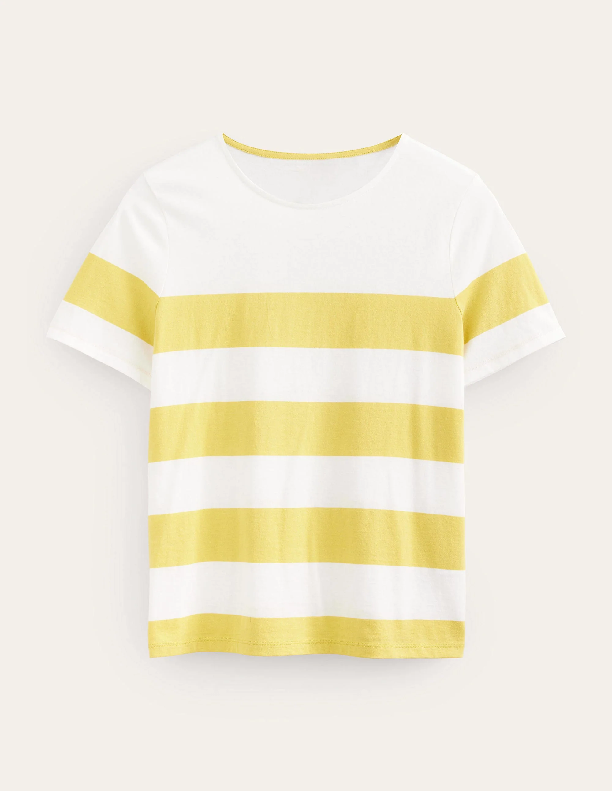 Bea Breton-Shirt mit kurzen Ärmeln-Süßes Honiggelb/Naturweiß, Gestreift - Image 5