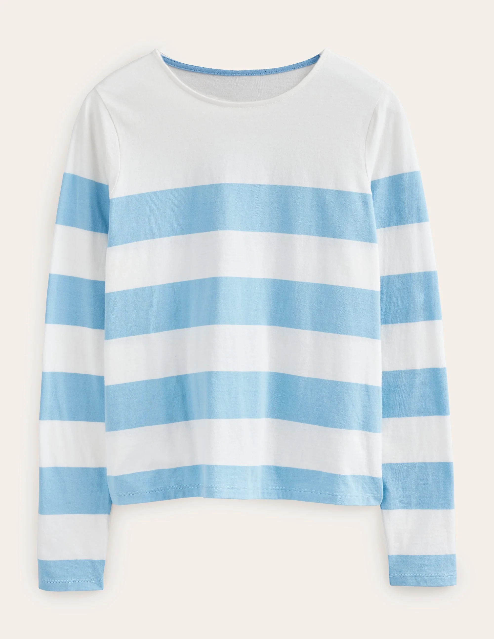 Bea Breton-Shirt mit langen Ärmeln-Flachsblau/Naturweiß, Breite Streifen - Image 5