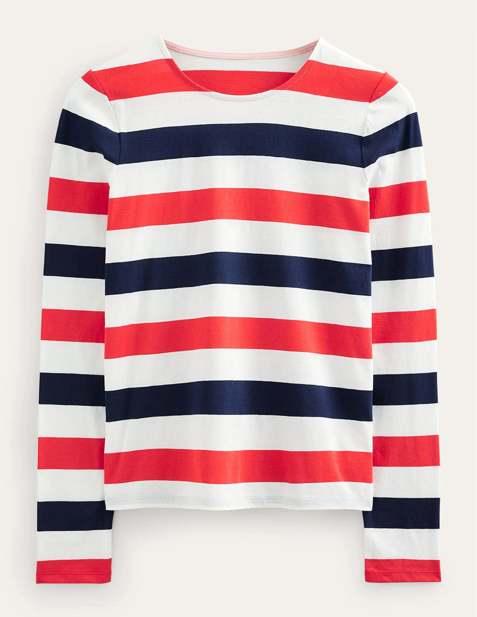Bea Breton-Shirt mit langen Ärmeln-Kirschrot und Marineblau - Image 8