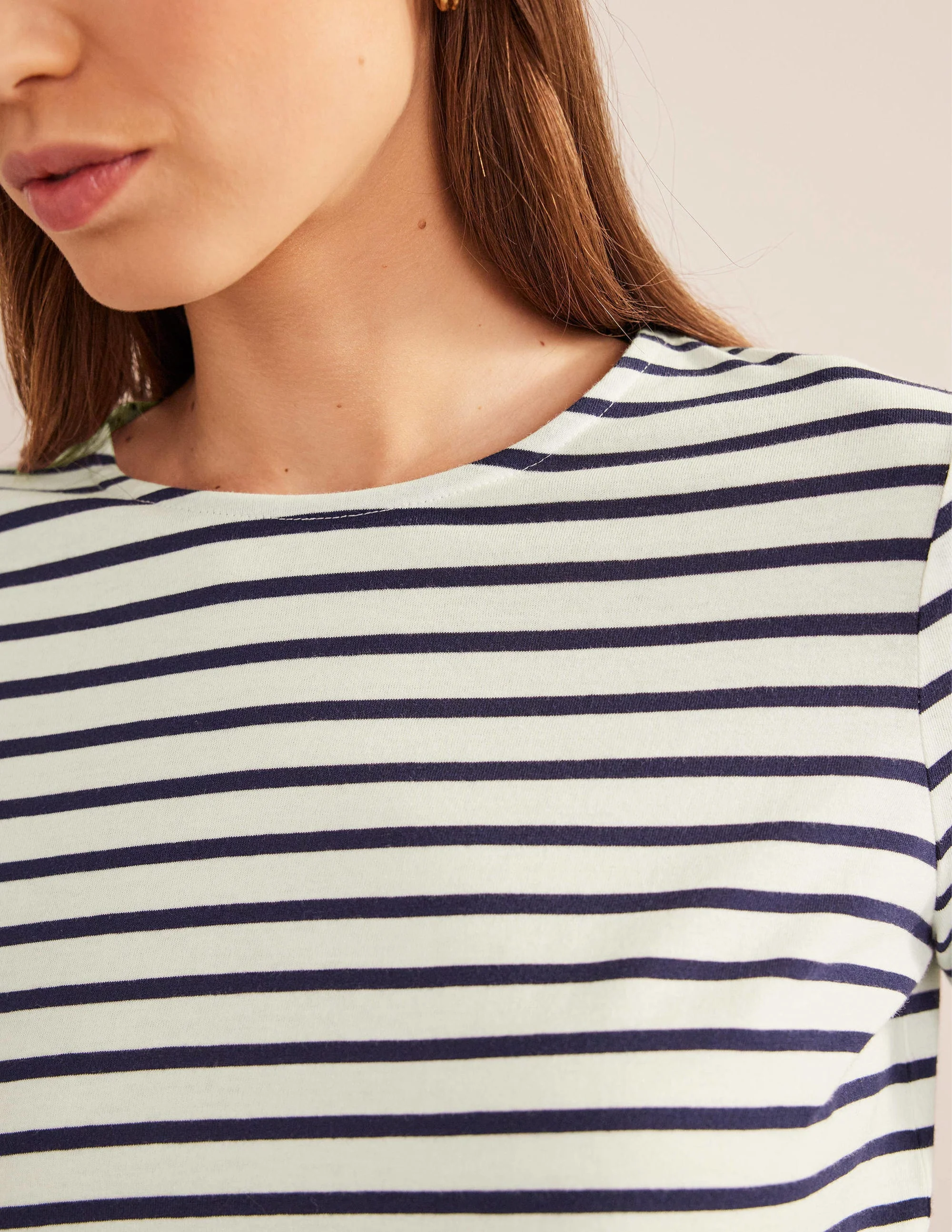 Bea Breton-Shirt mit langen Ärmeln-Naturweiß/Marineblau - Image 2
