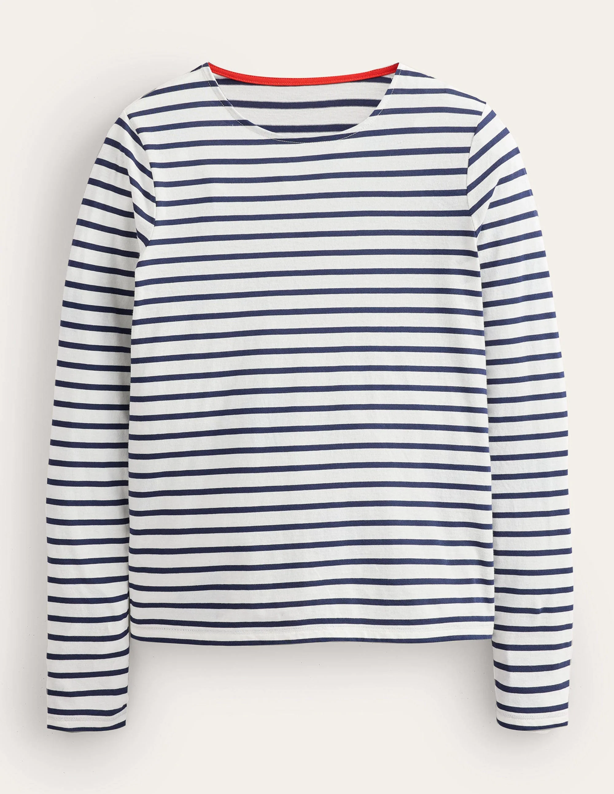 Bea Breton-Shirt mit langen Ärmeln-Naturweiß/Marineblau - Image 5