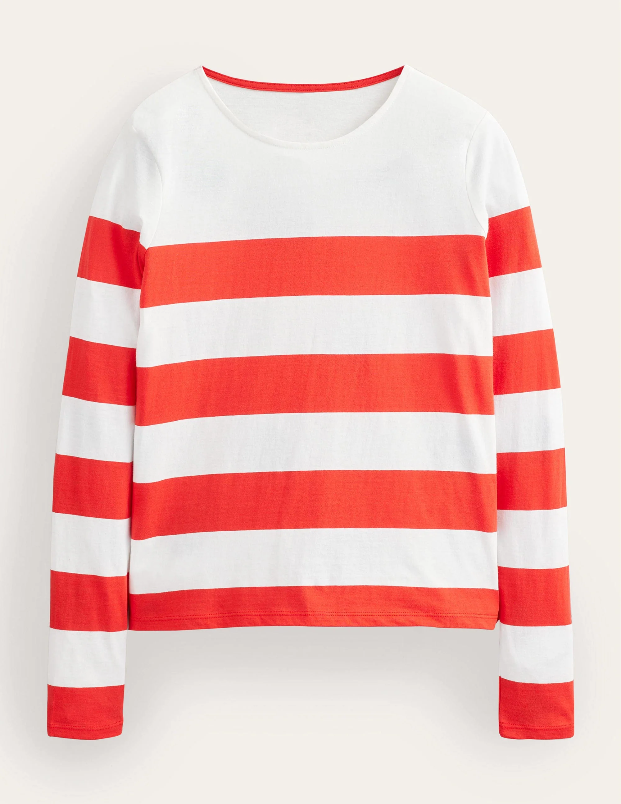 Bea Breton-Shirt mit langen Ärmeln-Rot/Naturweiß, Breite Streifen - Image 5