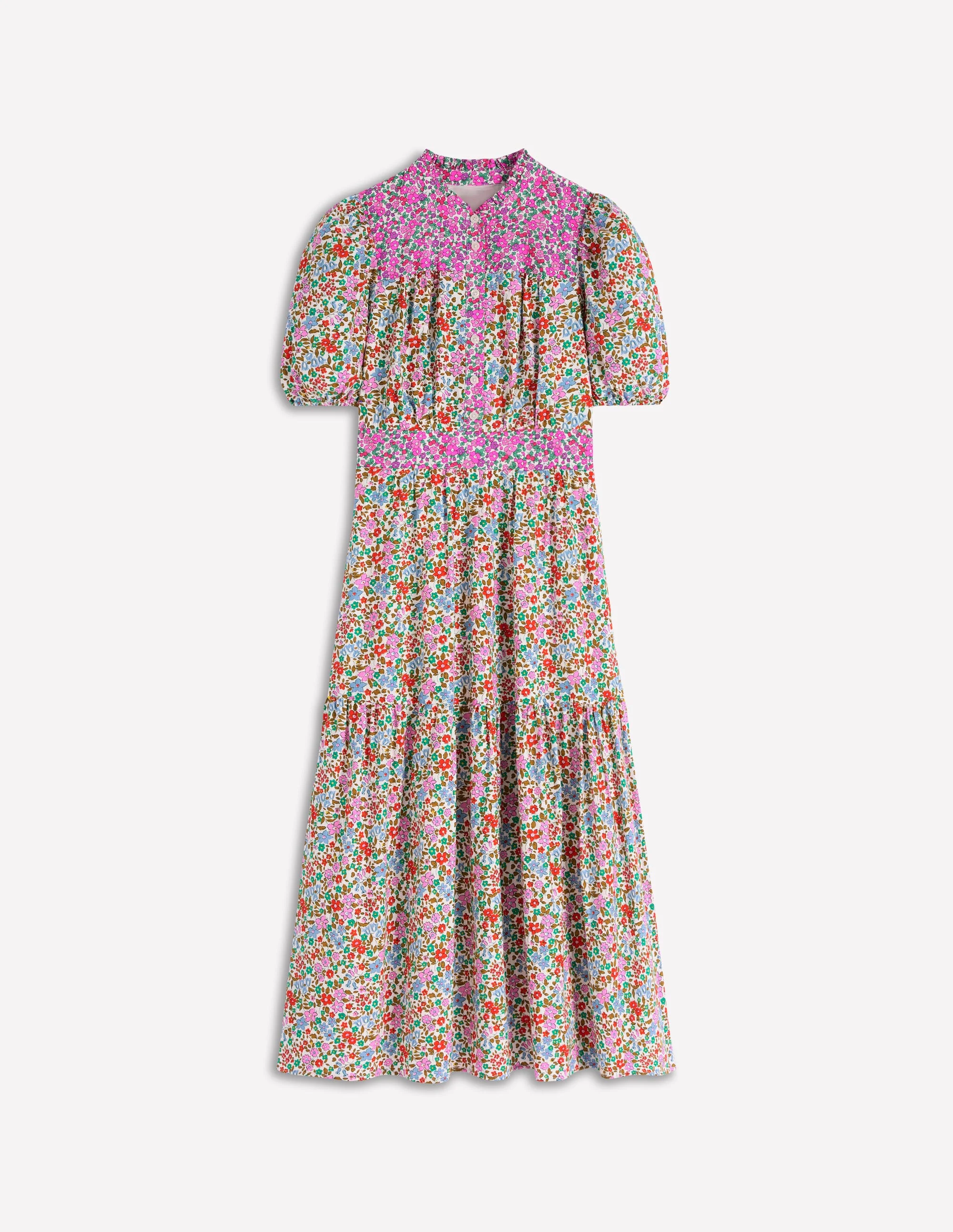 Beatrice Baumwoll-Maxikleid-Bunt, Blumenbeet - Image 6