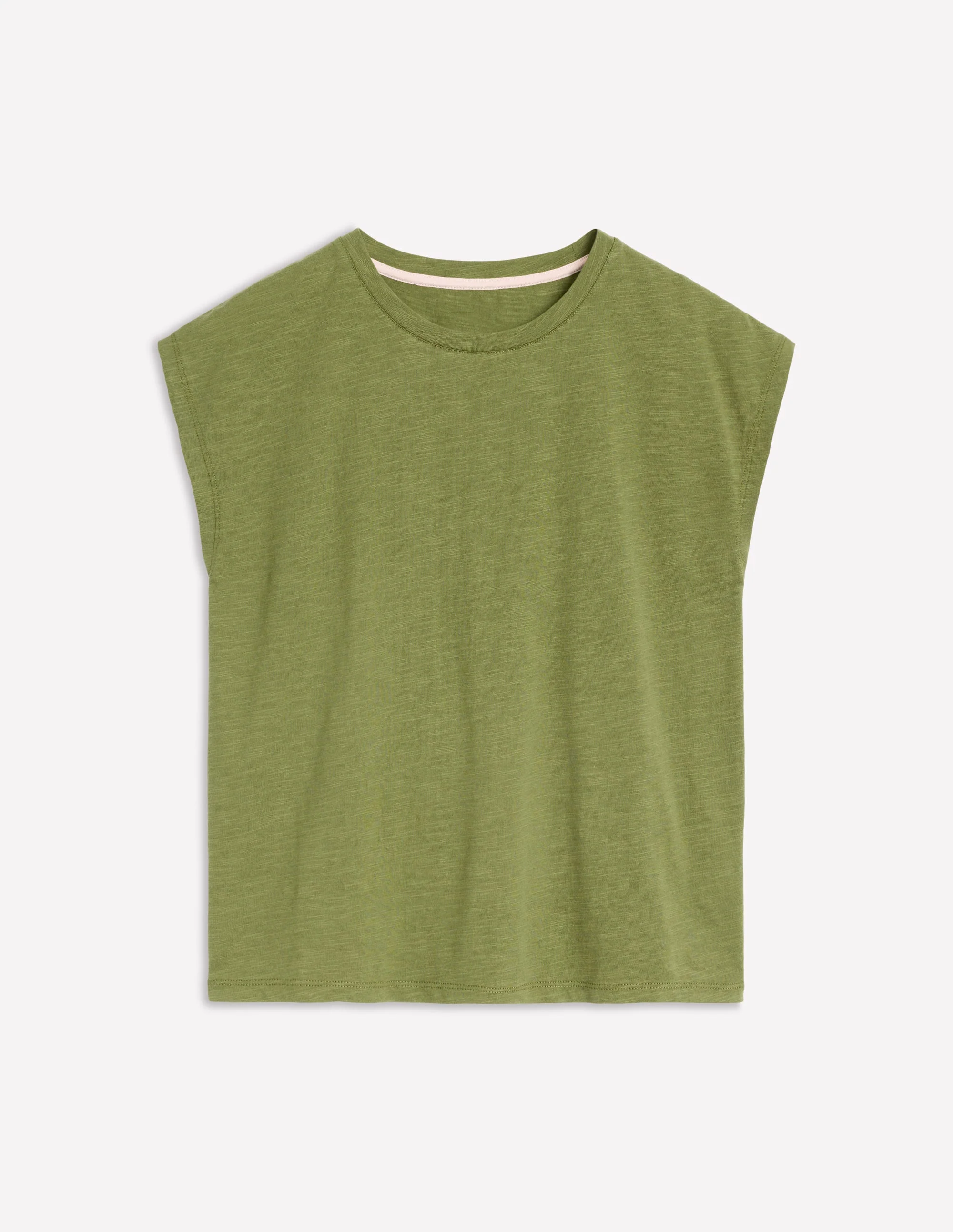 Bedrucktes T-Shirt mit Flammgarn-Dunkles Olivgrün - Image 5