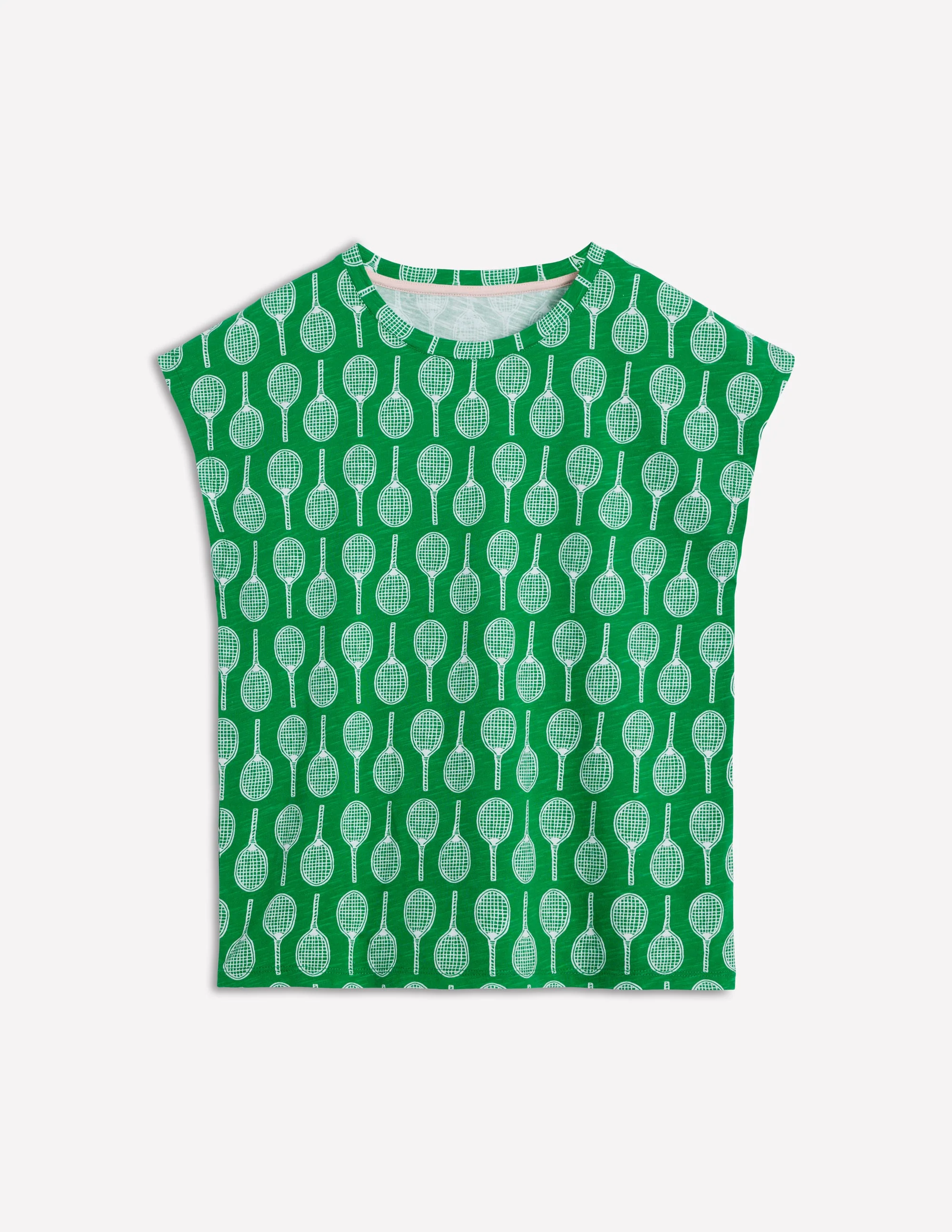 Bedrucktes T-Shirt mit Flammgarn-Smaragdgrün, Tennis - Image 5