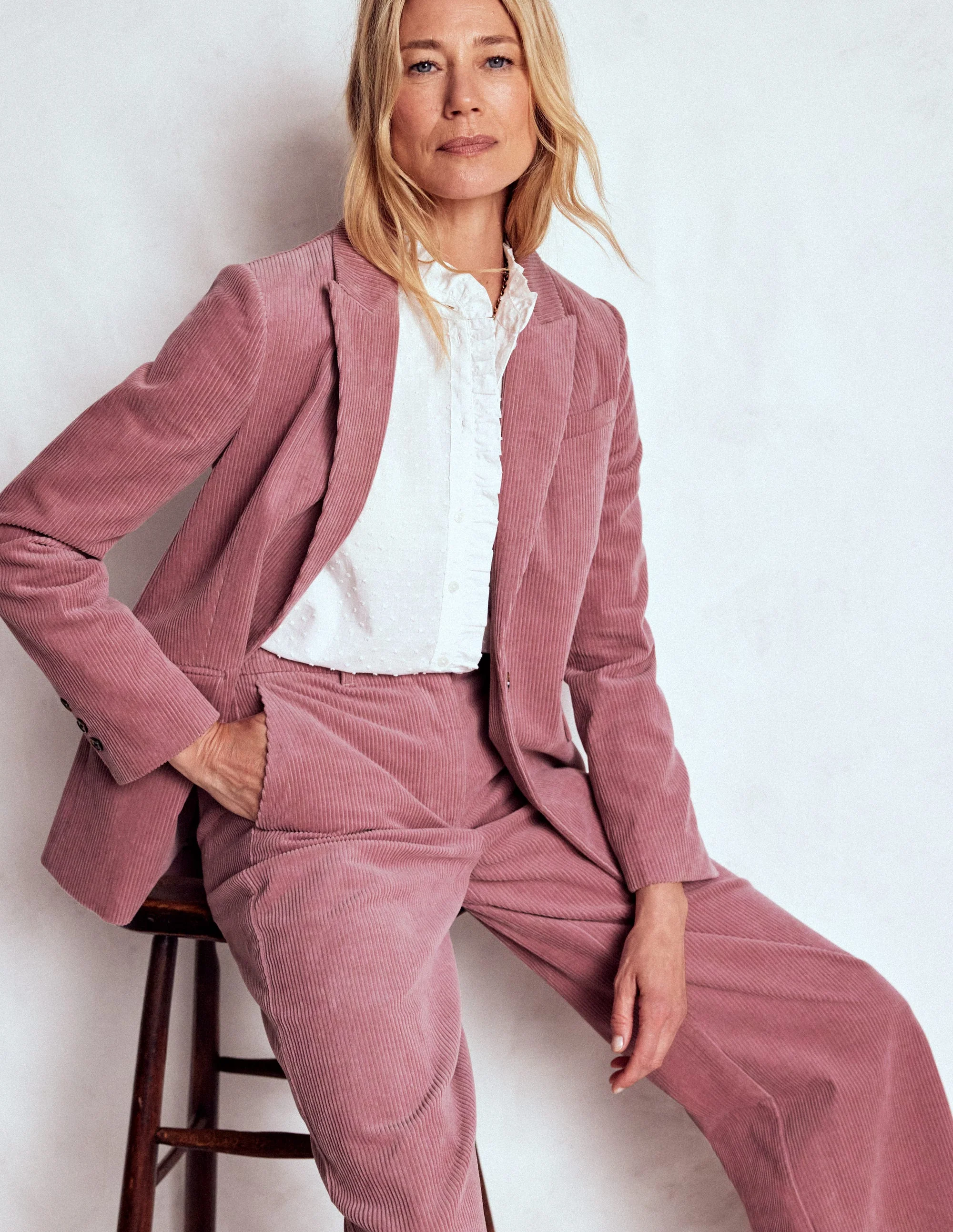 Belgravia Hose aus Jumbo-Cord-Rosé