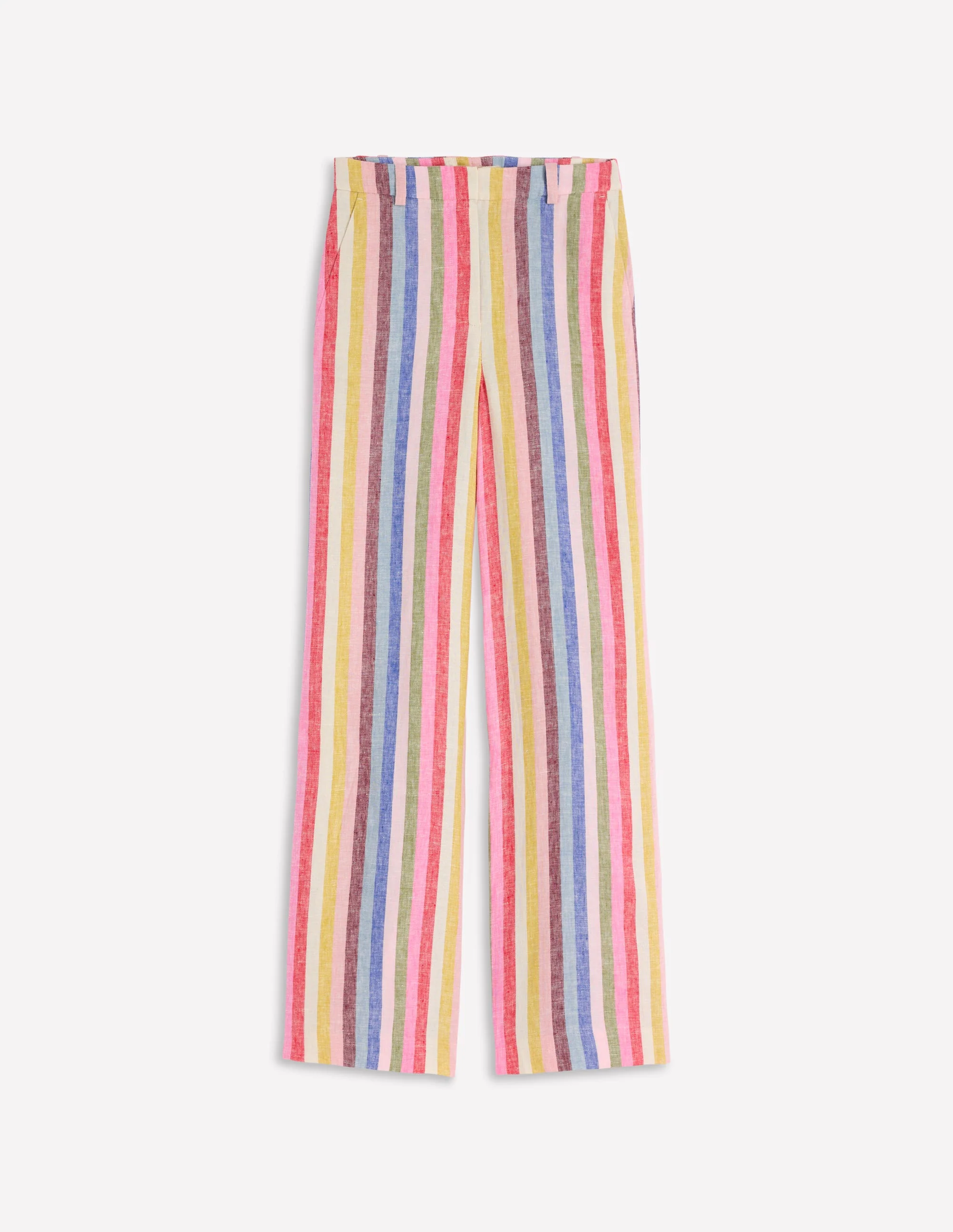 Belgravia Leinenhose-Ackerbohnengrün/Pink, Gestreift - Image 7