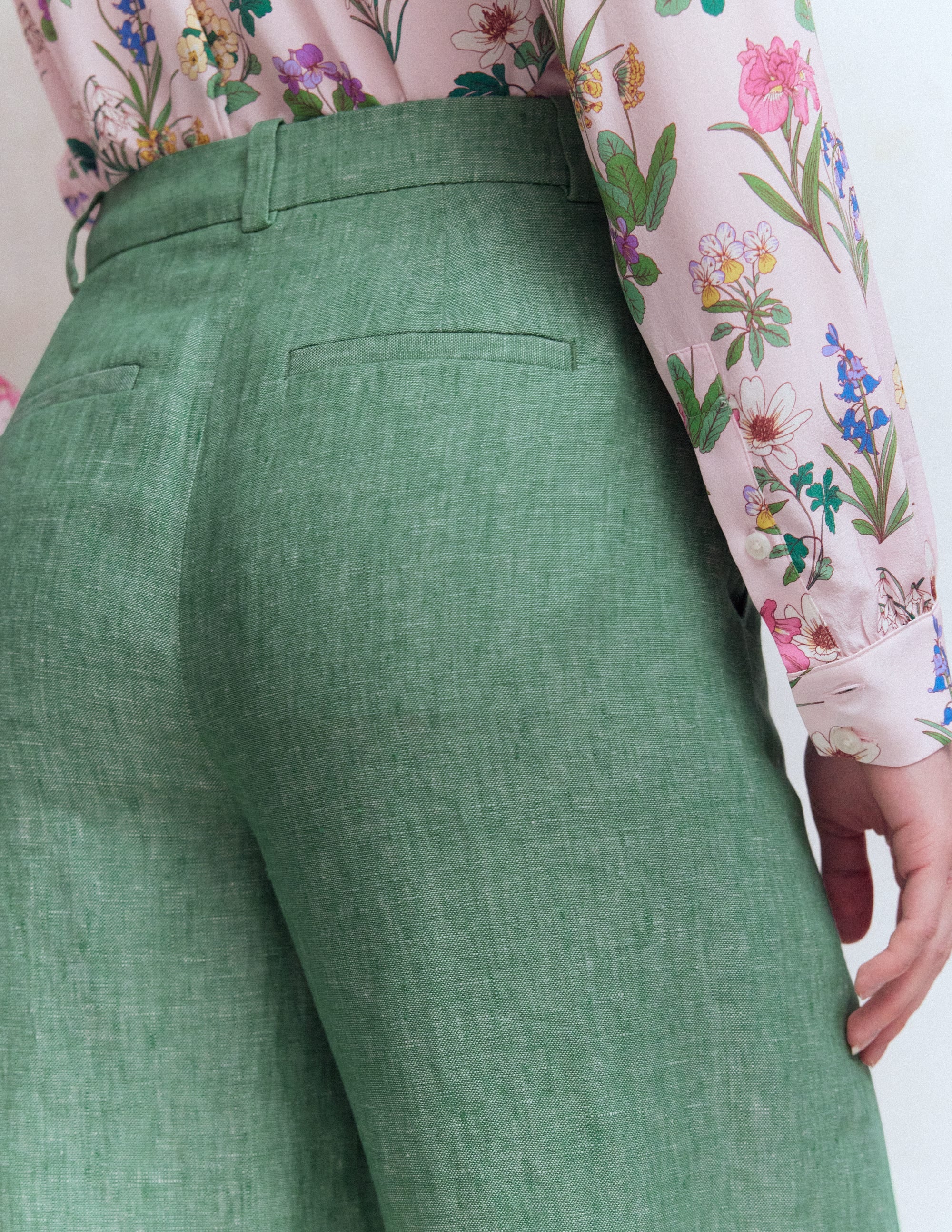 Belgravia Leinenhose-Aloe-Grün Chambray - Image 2