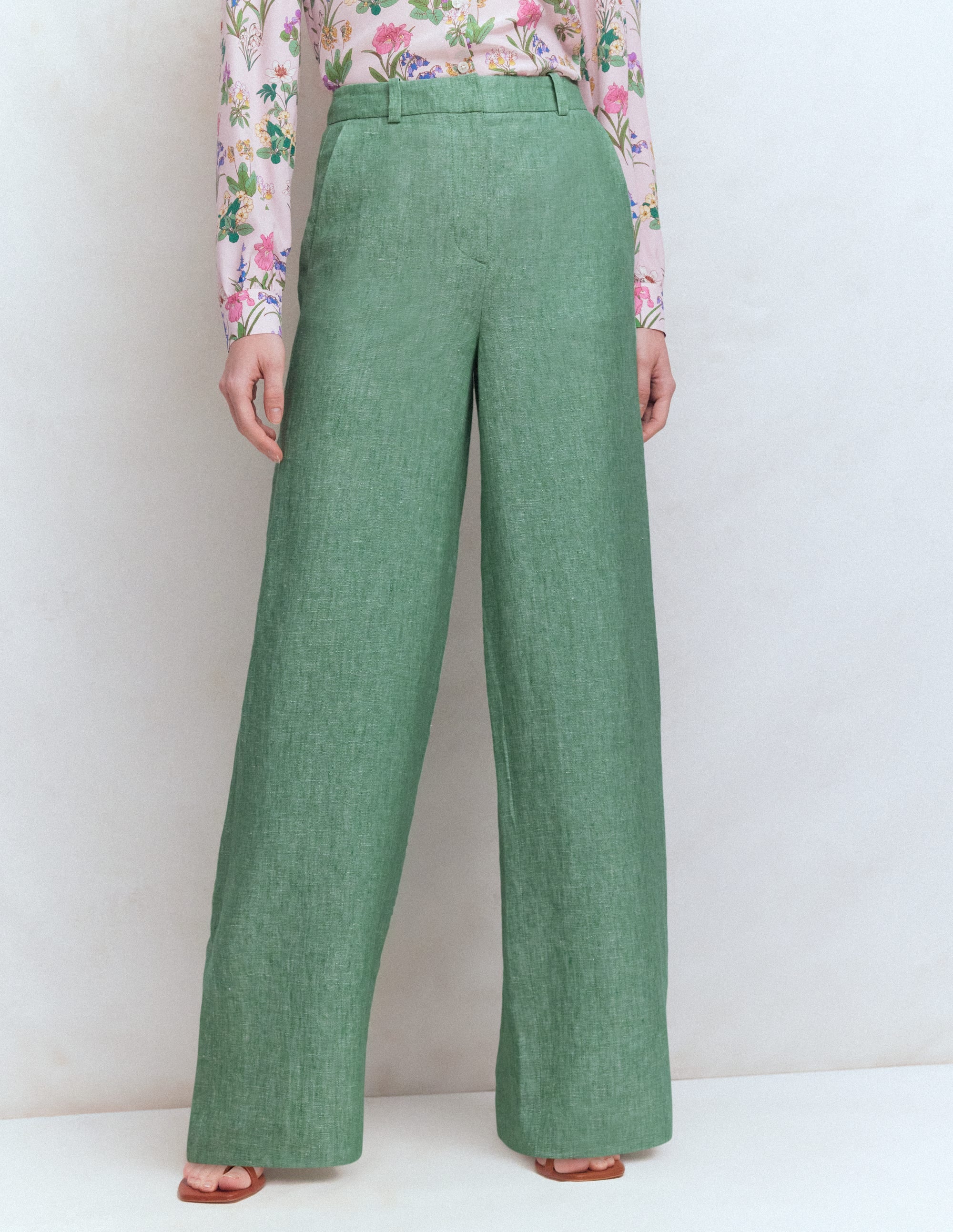 Belgravia Leinenhose-Aloe-Grün Chambray - Image 4
