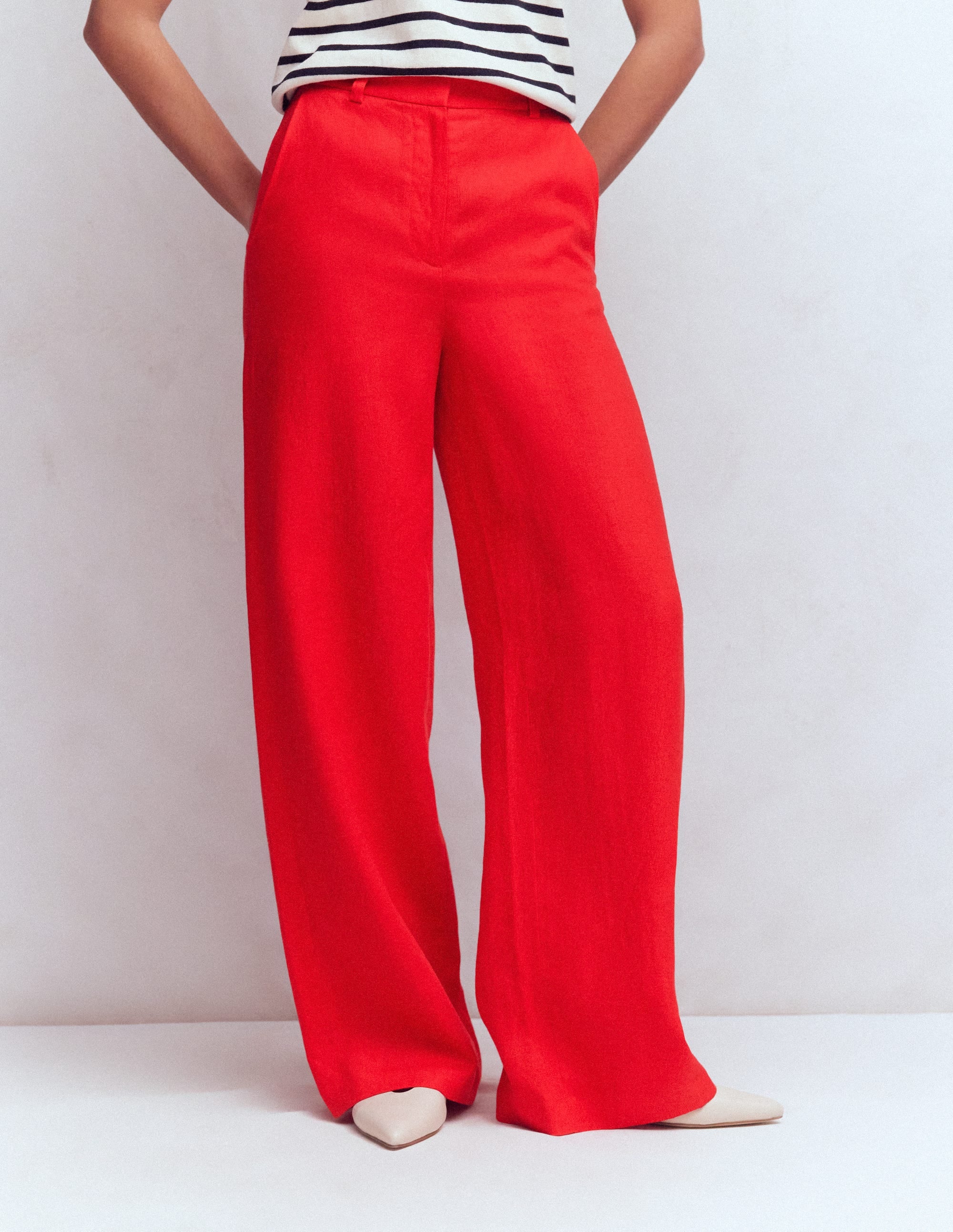 Belgravia Leinenhose-Leuchtende Kirsche - Image 5