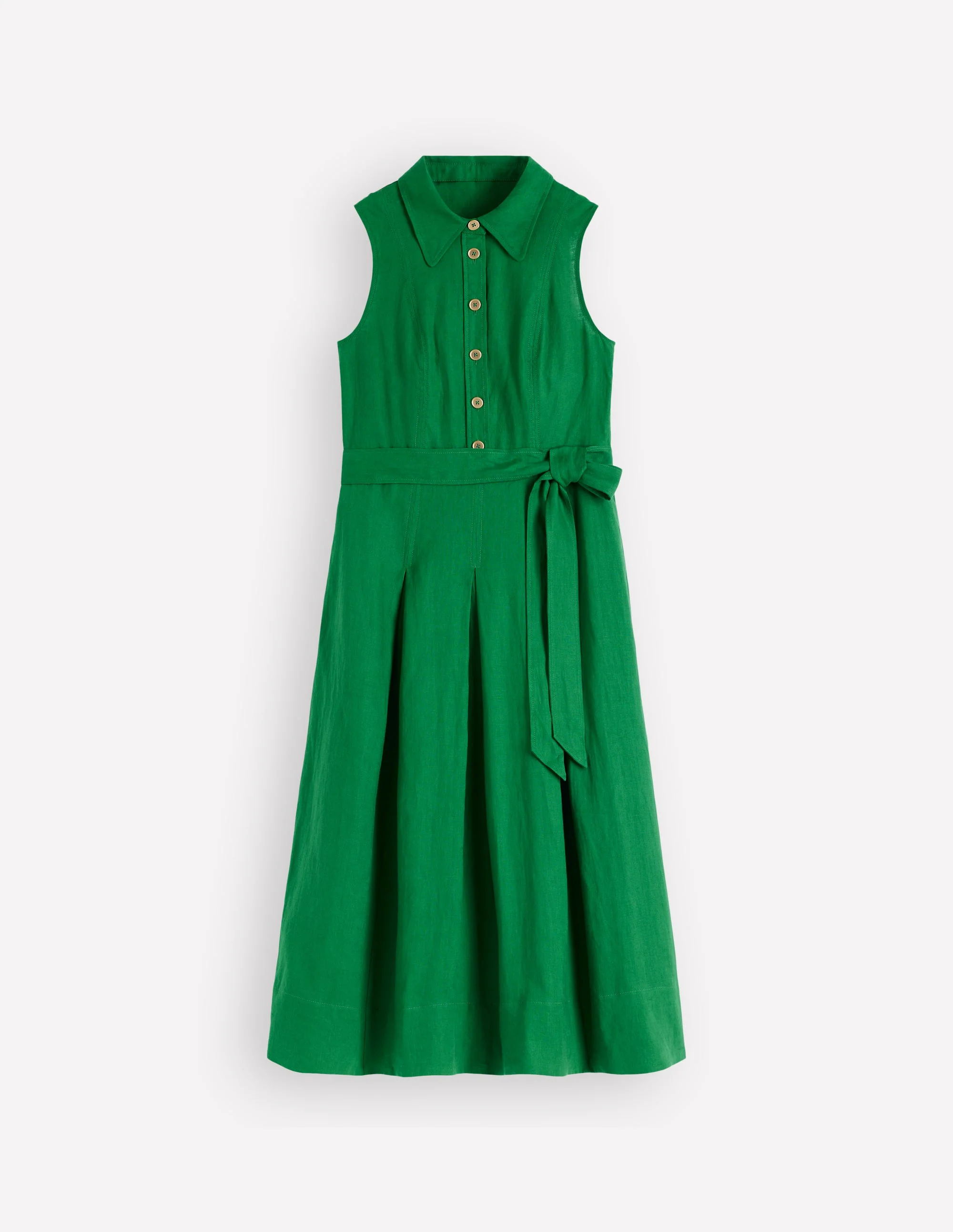 Belinda Hemdblusenkleid aus Leinen-Frisches Grün - Image 6