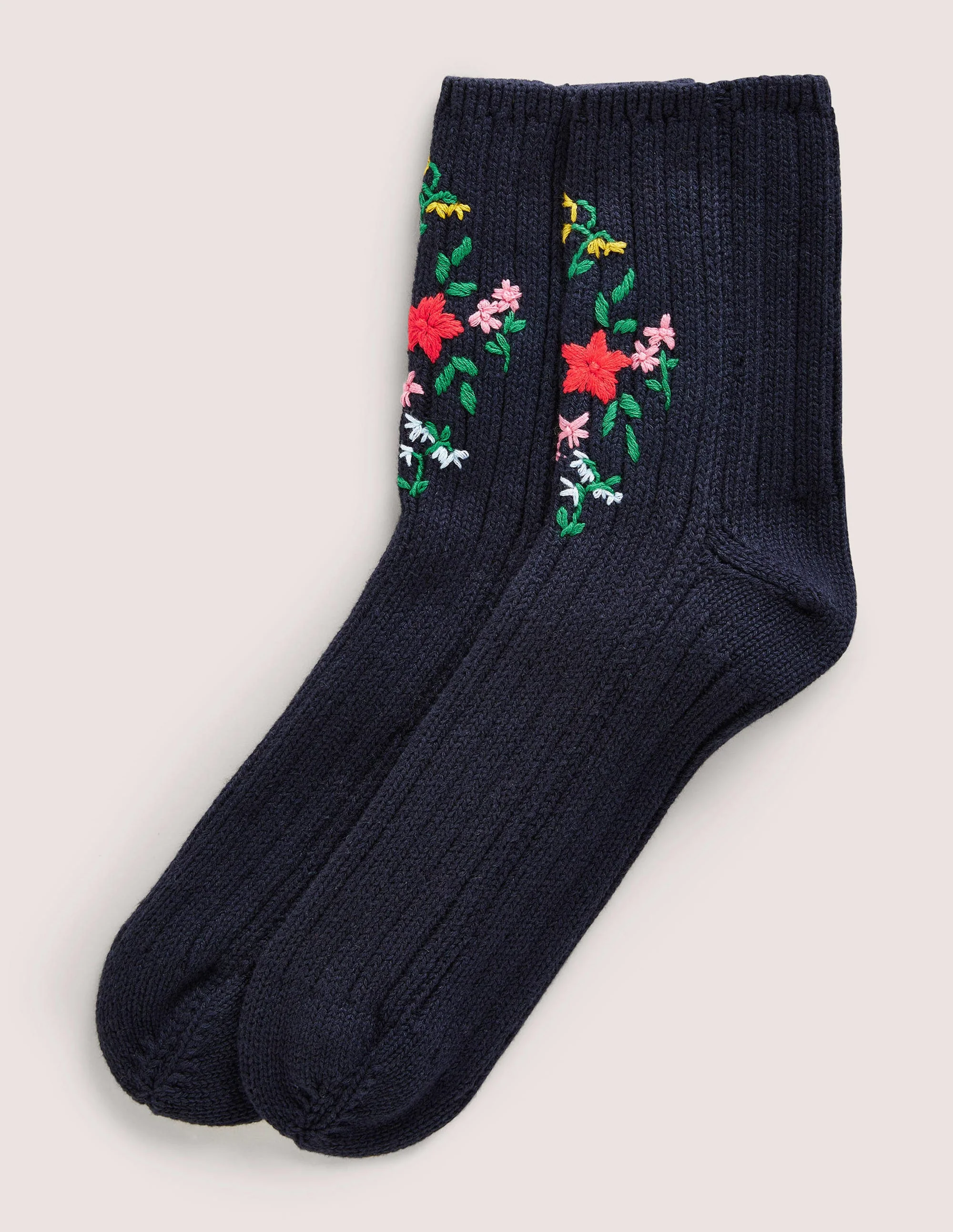 Bestickte Bettsocken-Marineblau