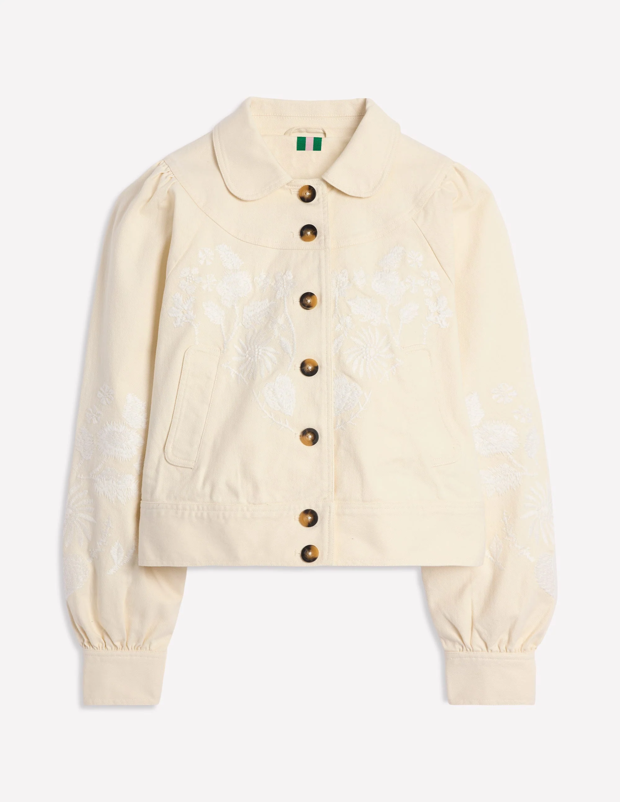 Bestickte Jacke mit Kragen-Naturweiß, Stickerei - Image 6