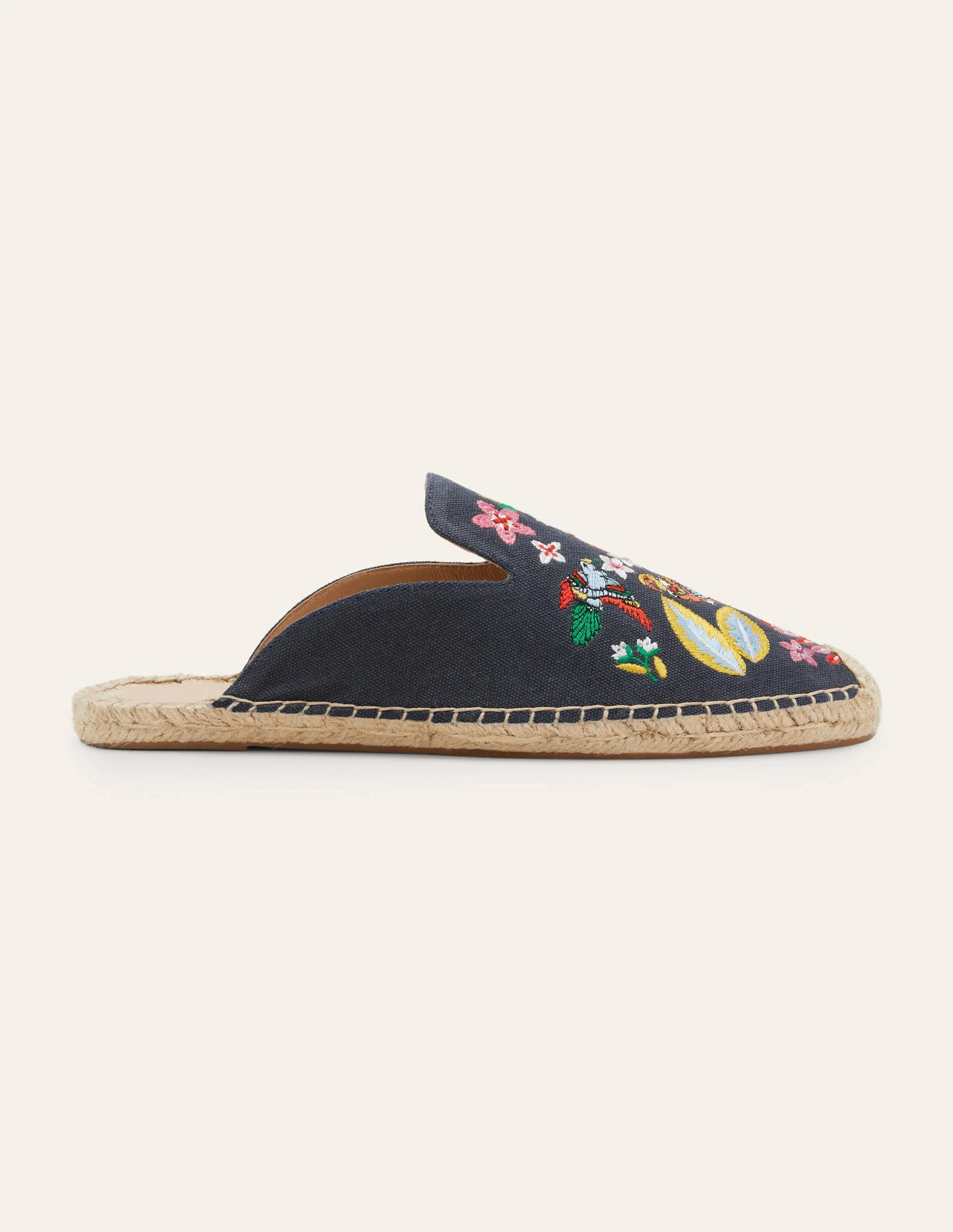 Bestickte Pantoletten-Espadrilles-Französisches Navy, Exotisches Paradies - Image 2