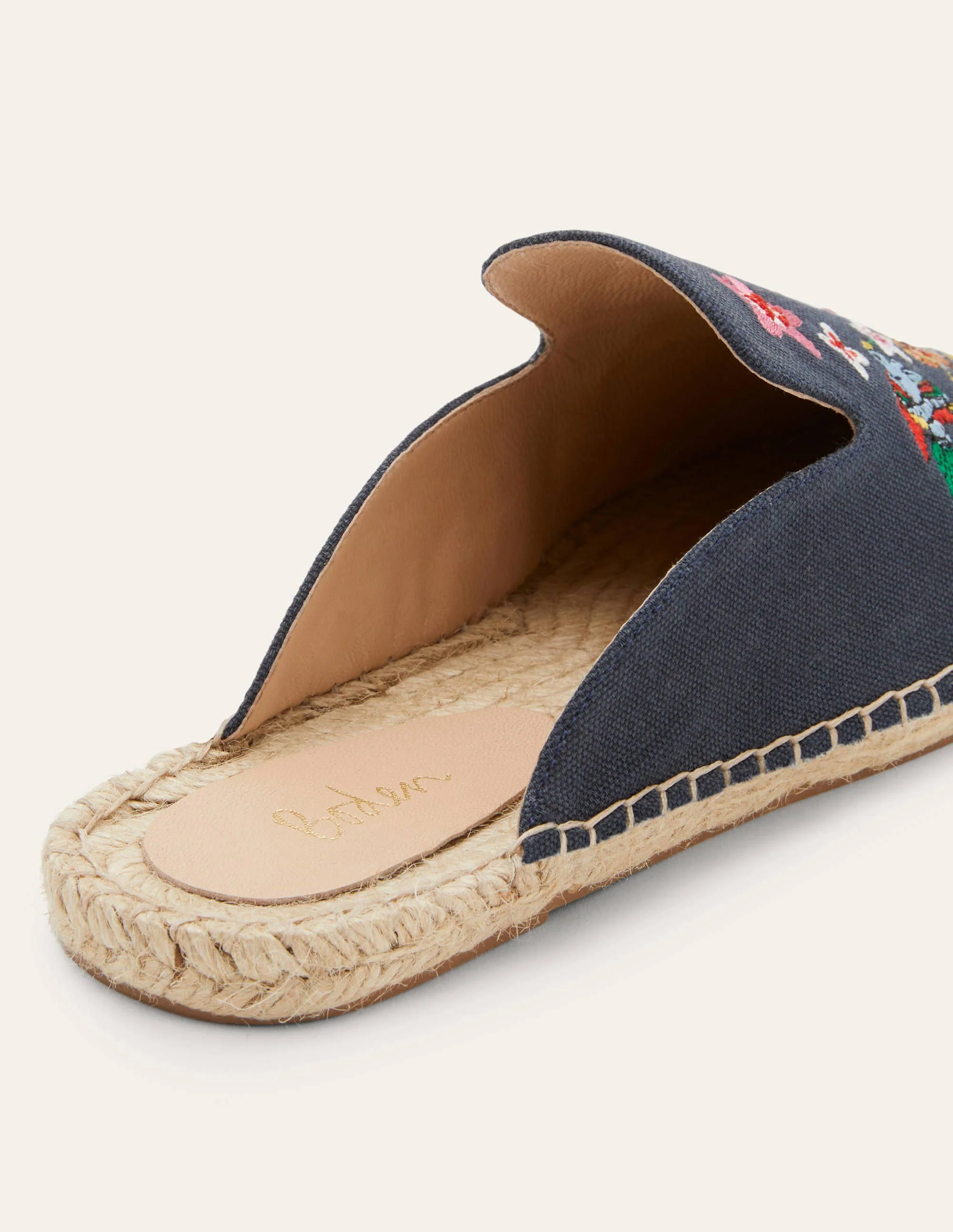 Bestickte Pantoletten-Espadrilles-Französisches Navy, Exotisches Paradies - Image 3