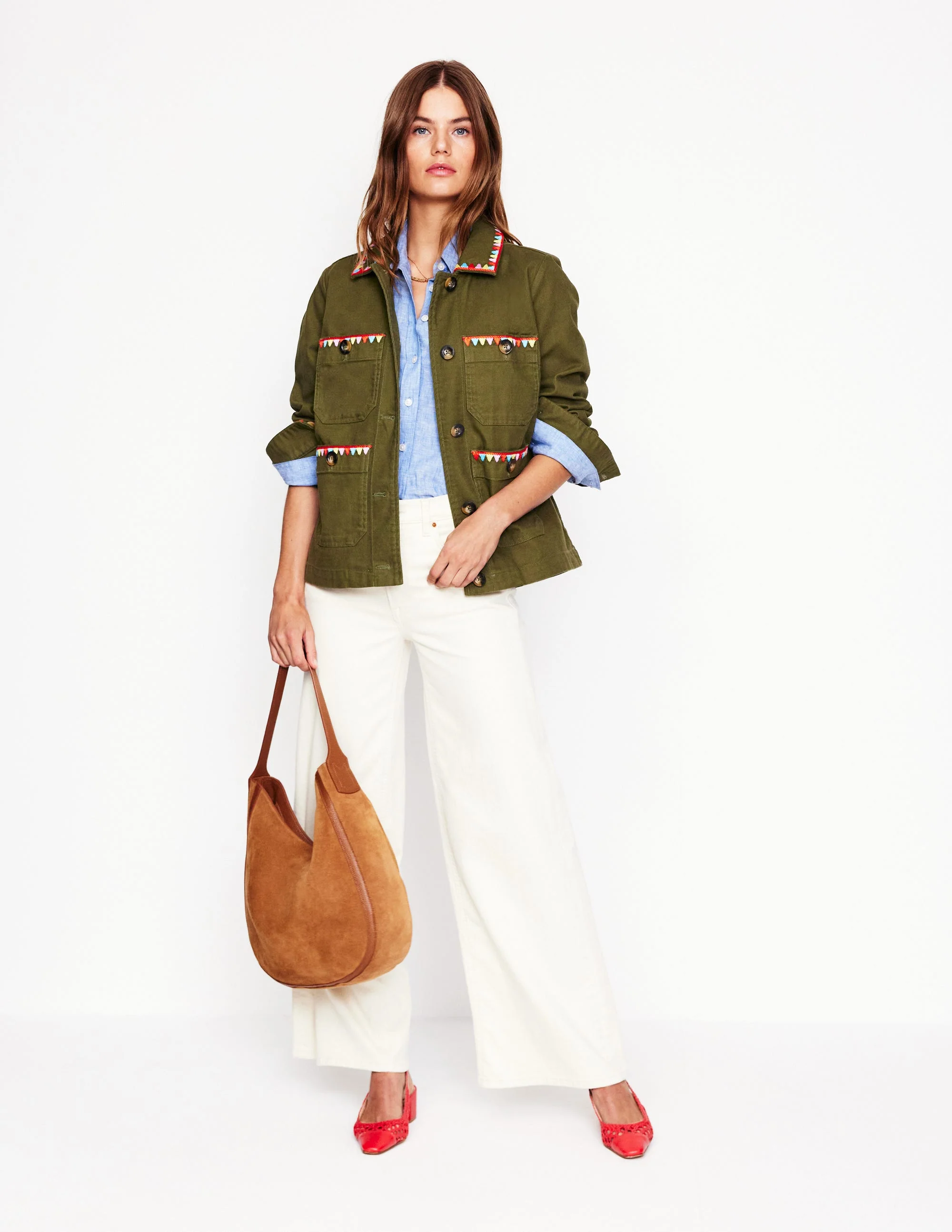 Bestickte Utility-Jacke-Waldgrün - Image 5