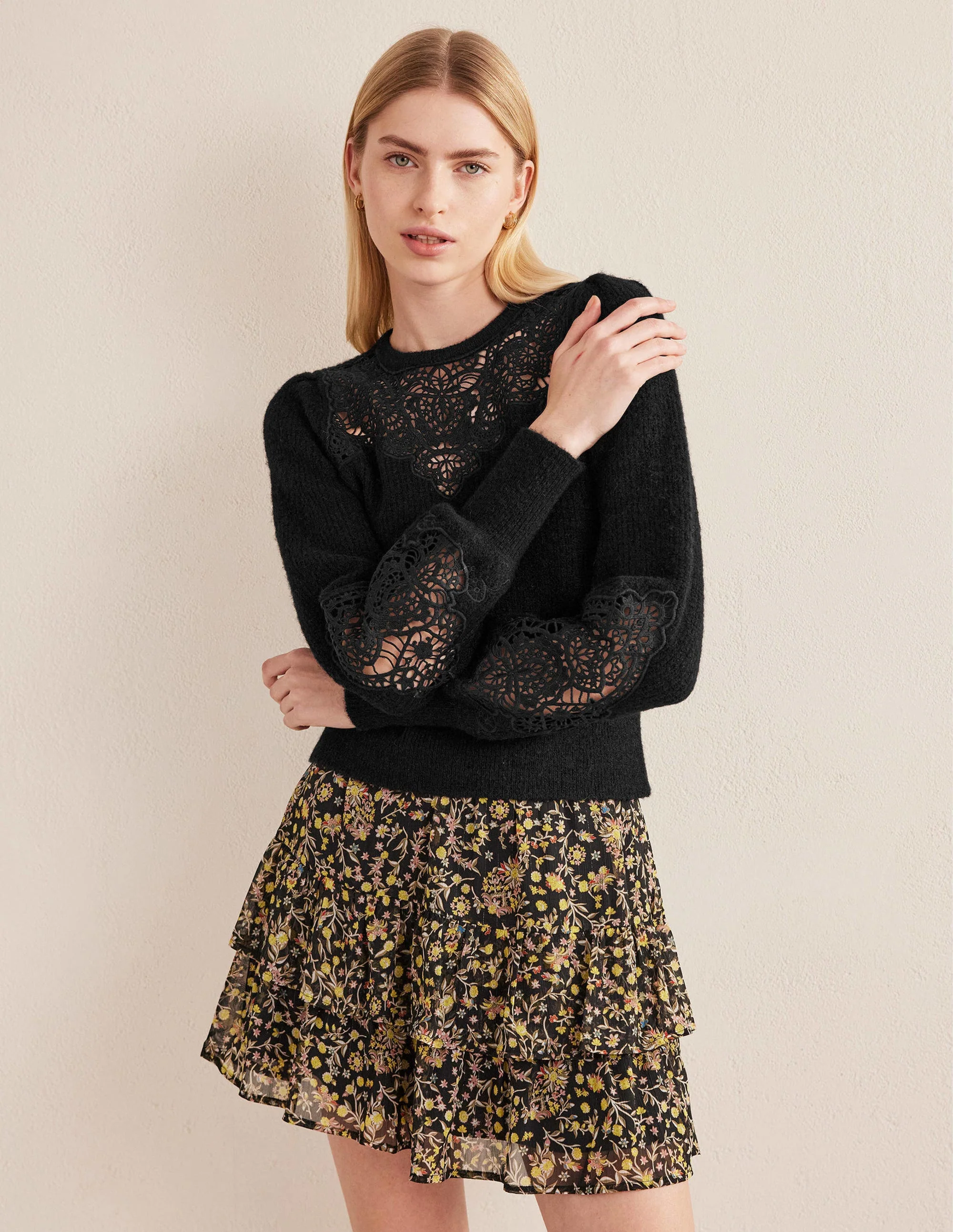 Bestickter Pullover-Schwarz - Image 4