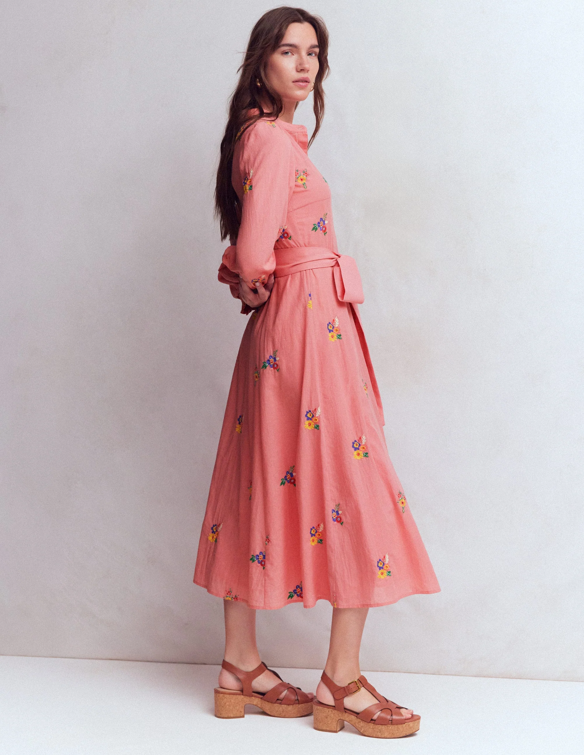 Besticktes Hemdblusenkleid-Rosa, Stickerei - Image 6