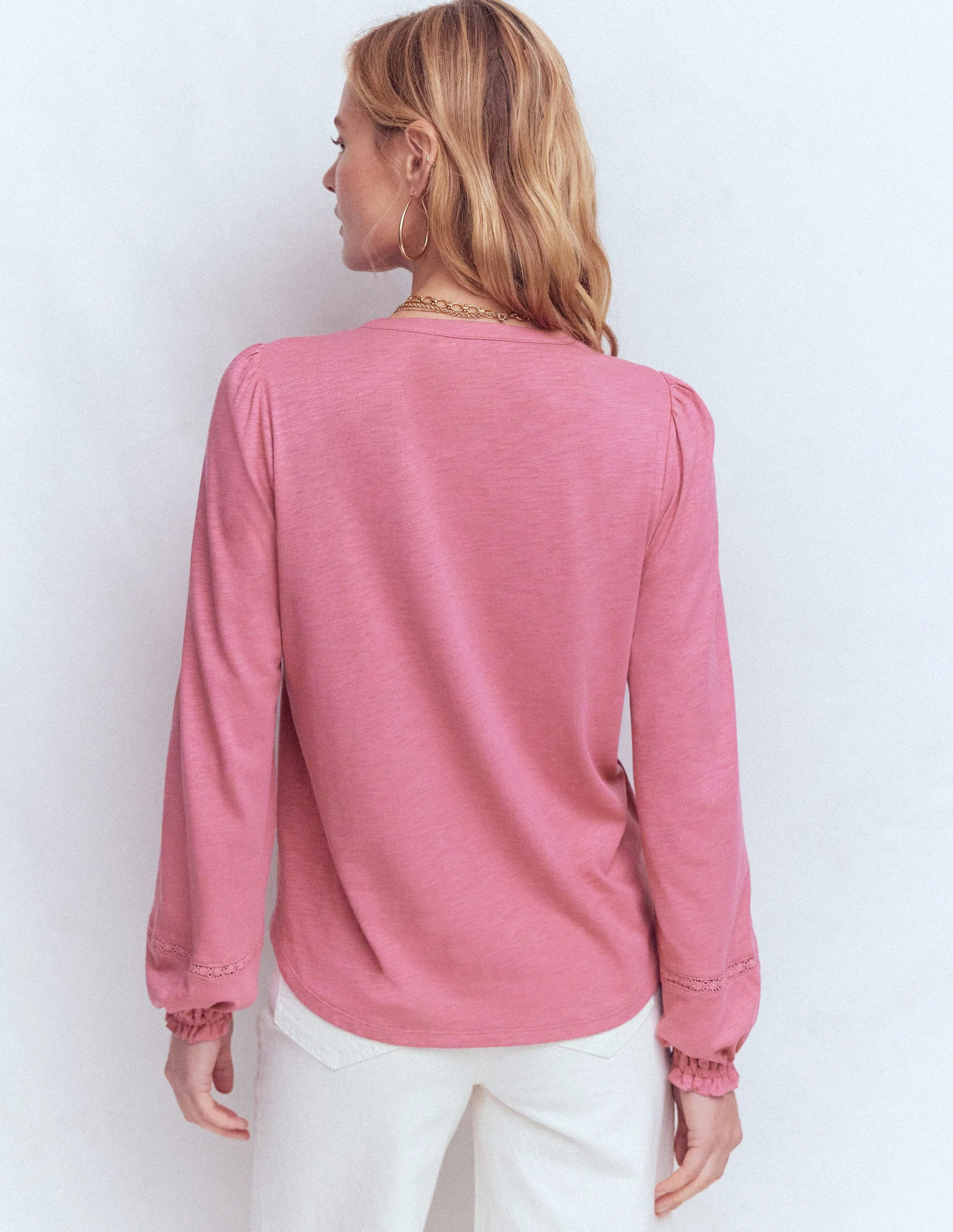 Besticktes Jerseyhemd-Rosa Heide - Image 3