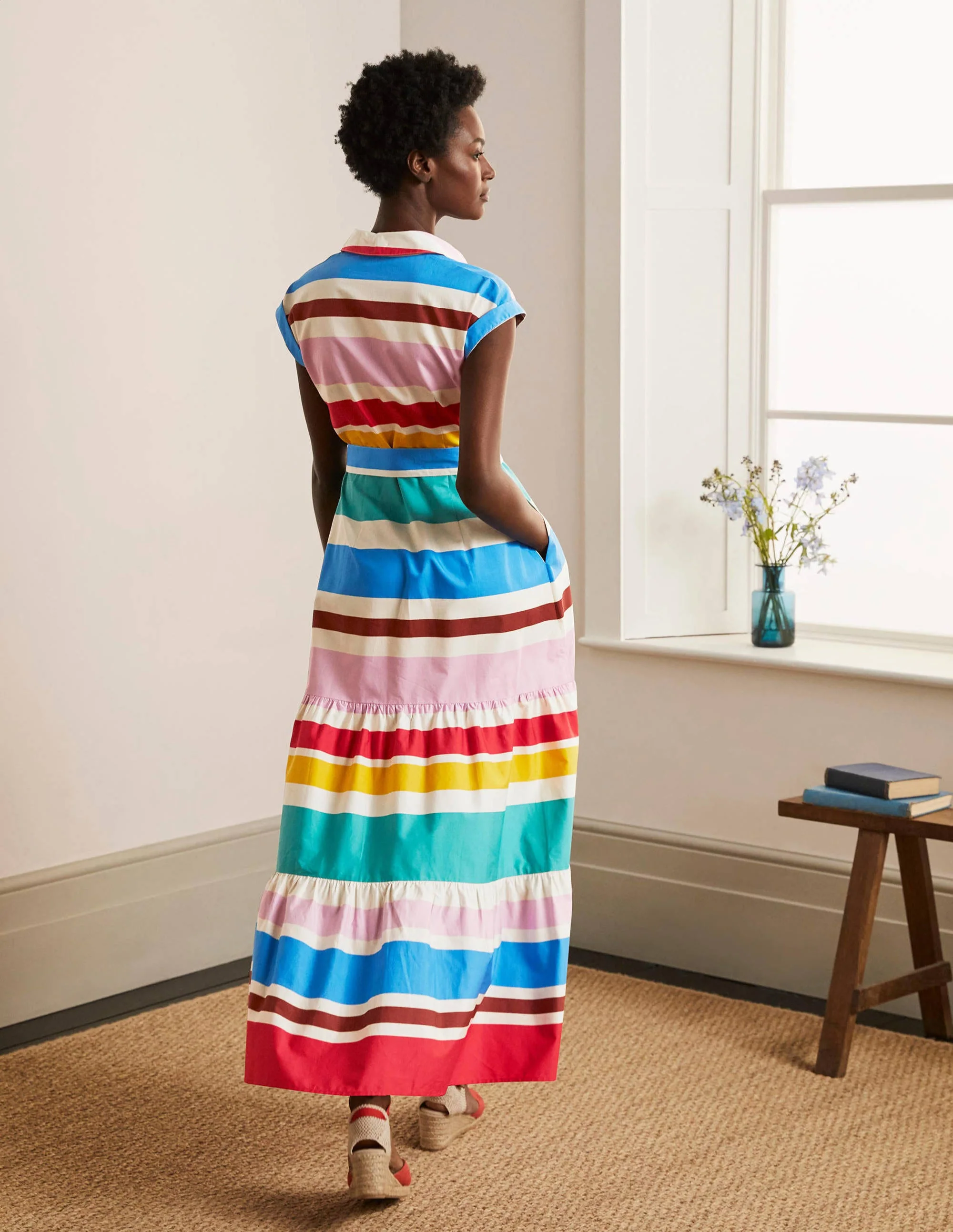 Betty Maxi-Hemdblusenkleid-Bunt, Sommerliche Streifen - Image 3