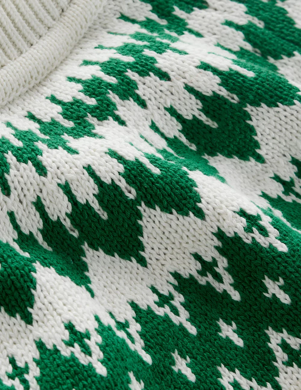 Bianca Hochgeschlossener Baumwollpullover-Warmes Naturweiß, Fair-Isle-Muster - Image 7