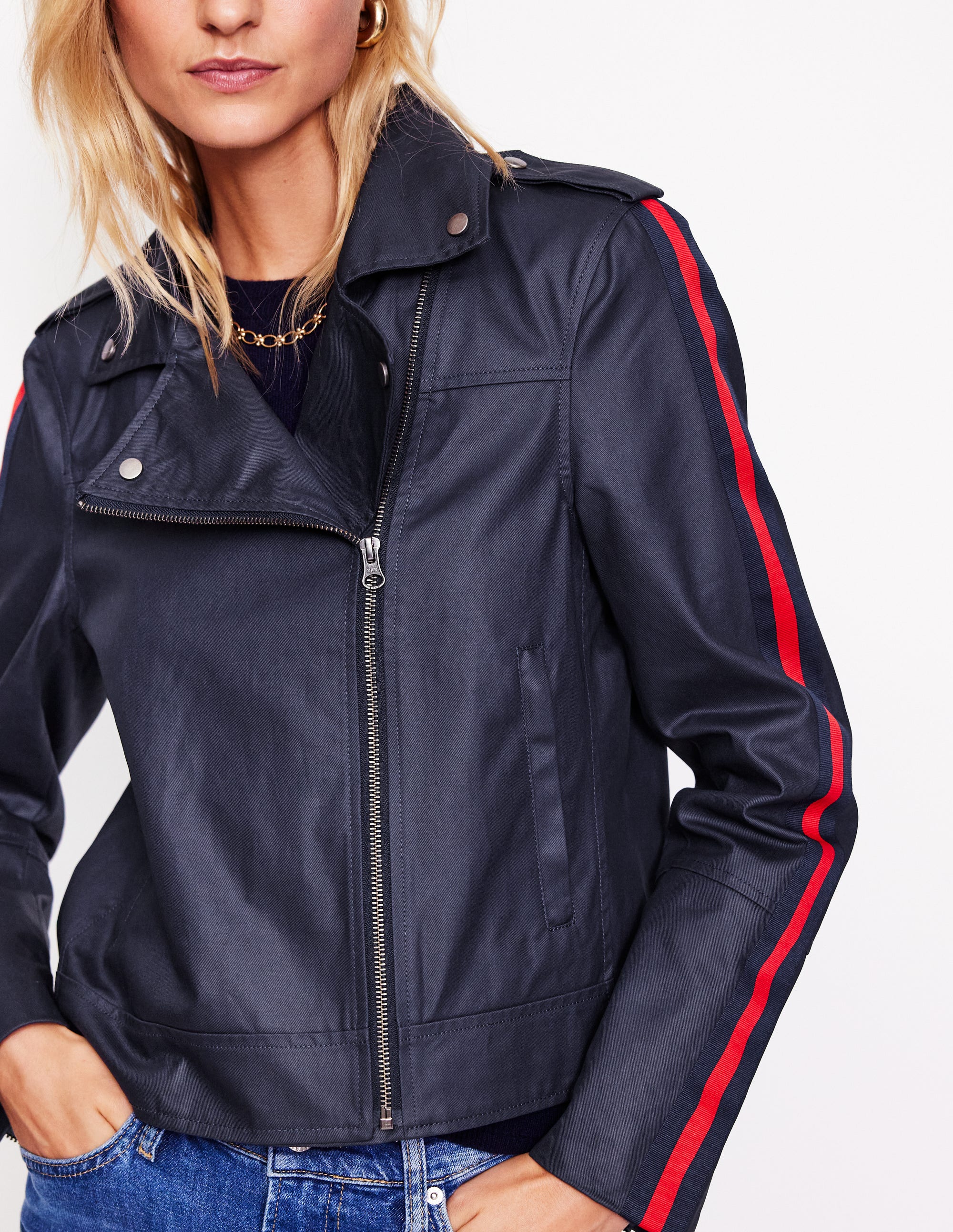 Biker-Wachsjacke-Navy - Image 2