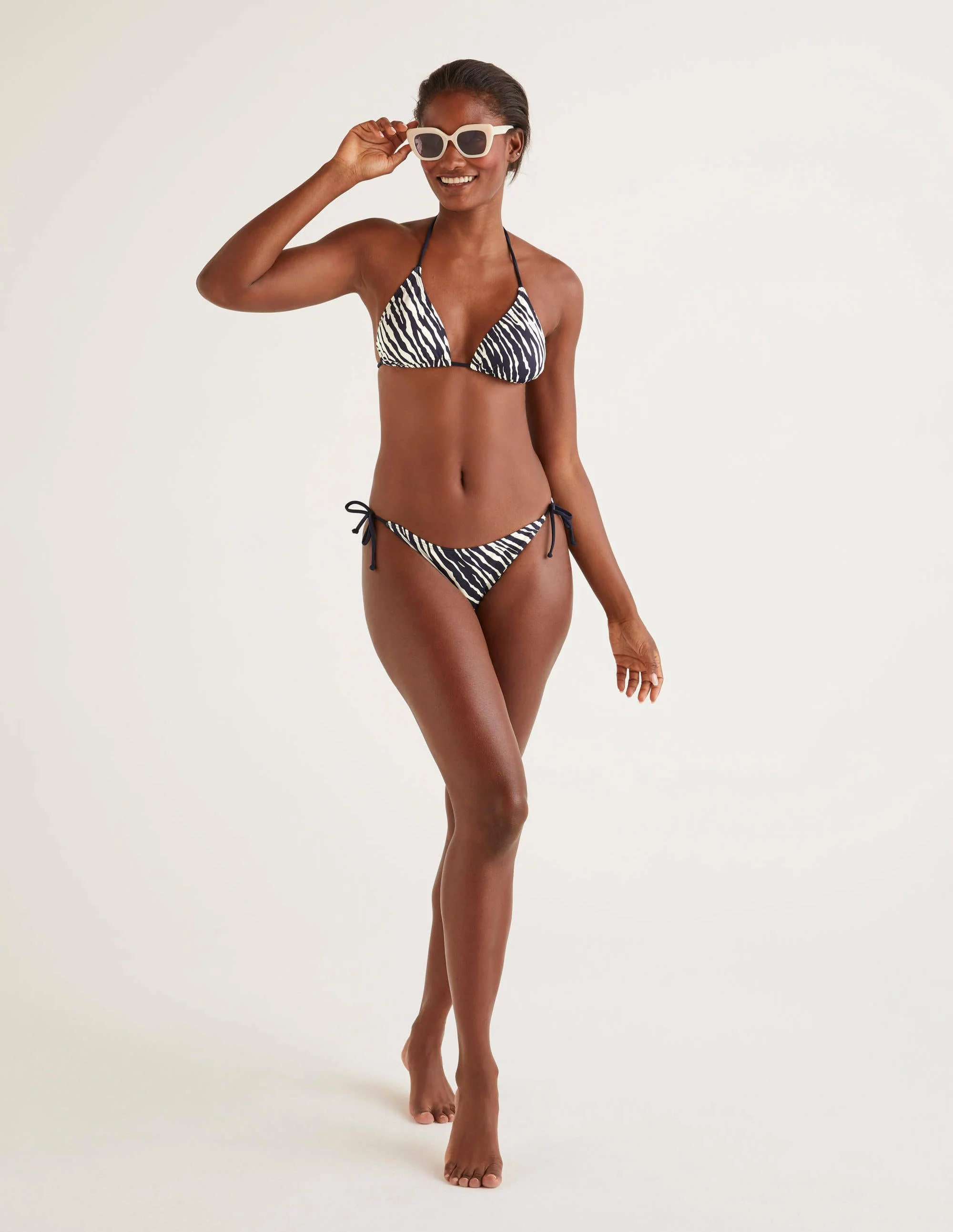 Bikinihose mit Bändern-Navy, Safari - Image 2