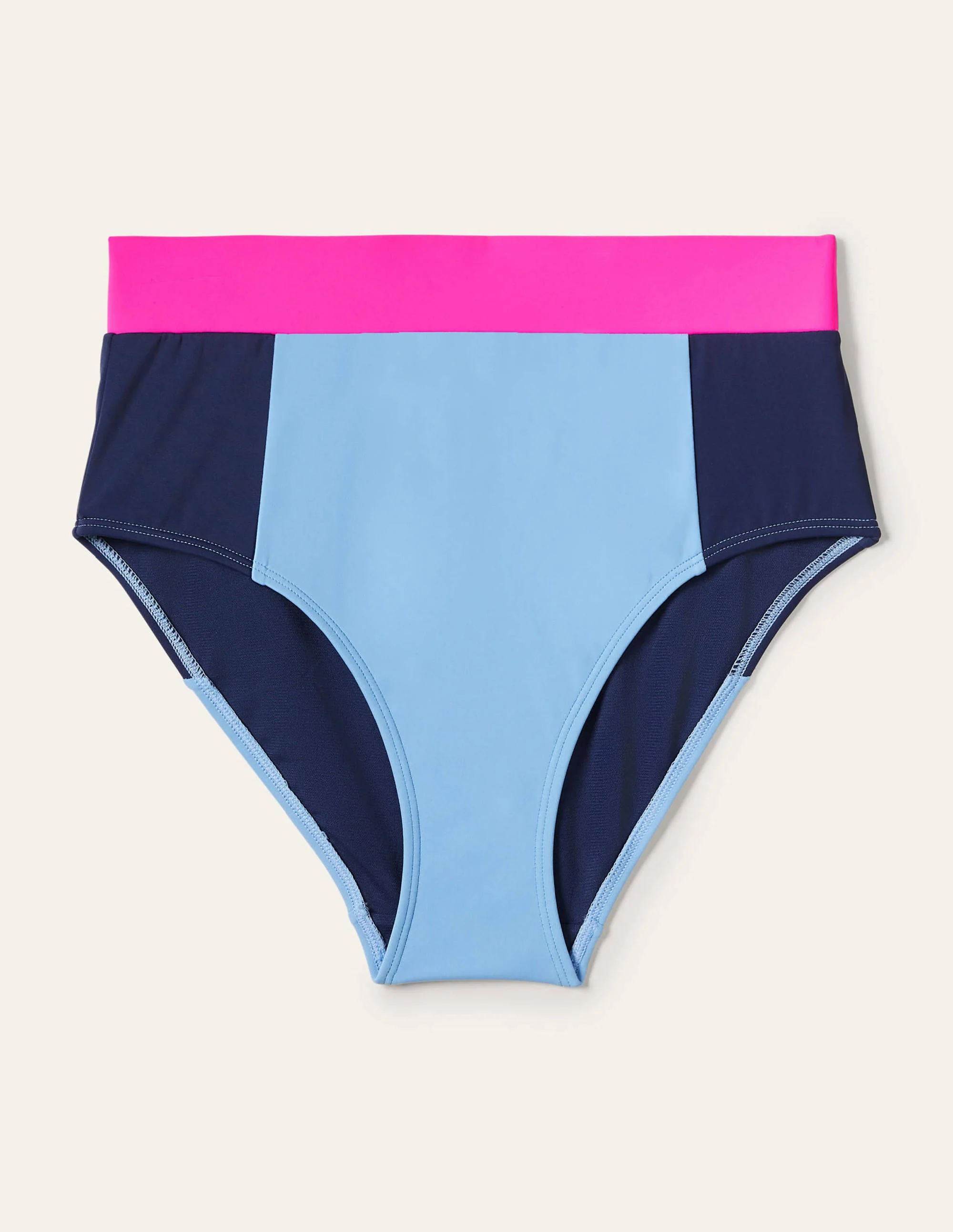 Bikinihose mit hohem Bund-Himmelblau, Blockfarben - Image 5