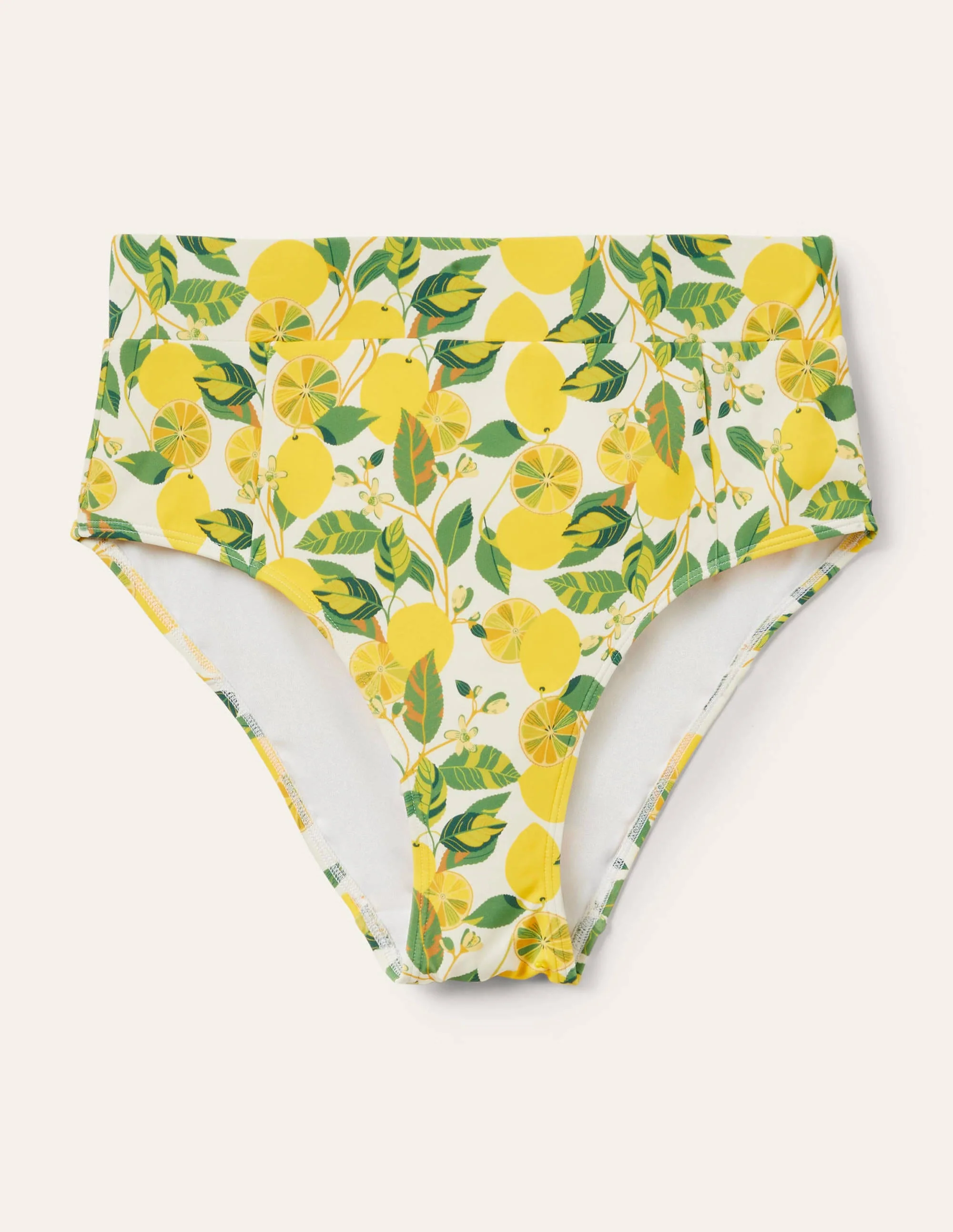 Bikinihose mit hohem Bund-Naturweiß, Zitronenranke - Image 5