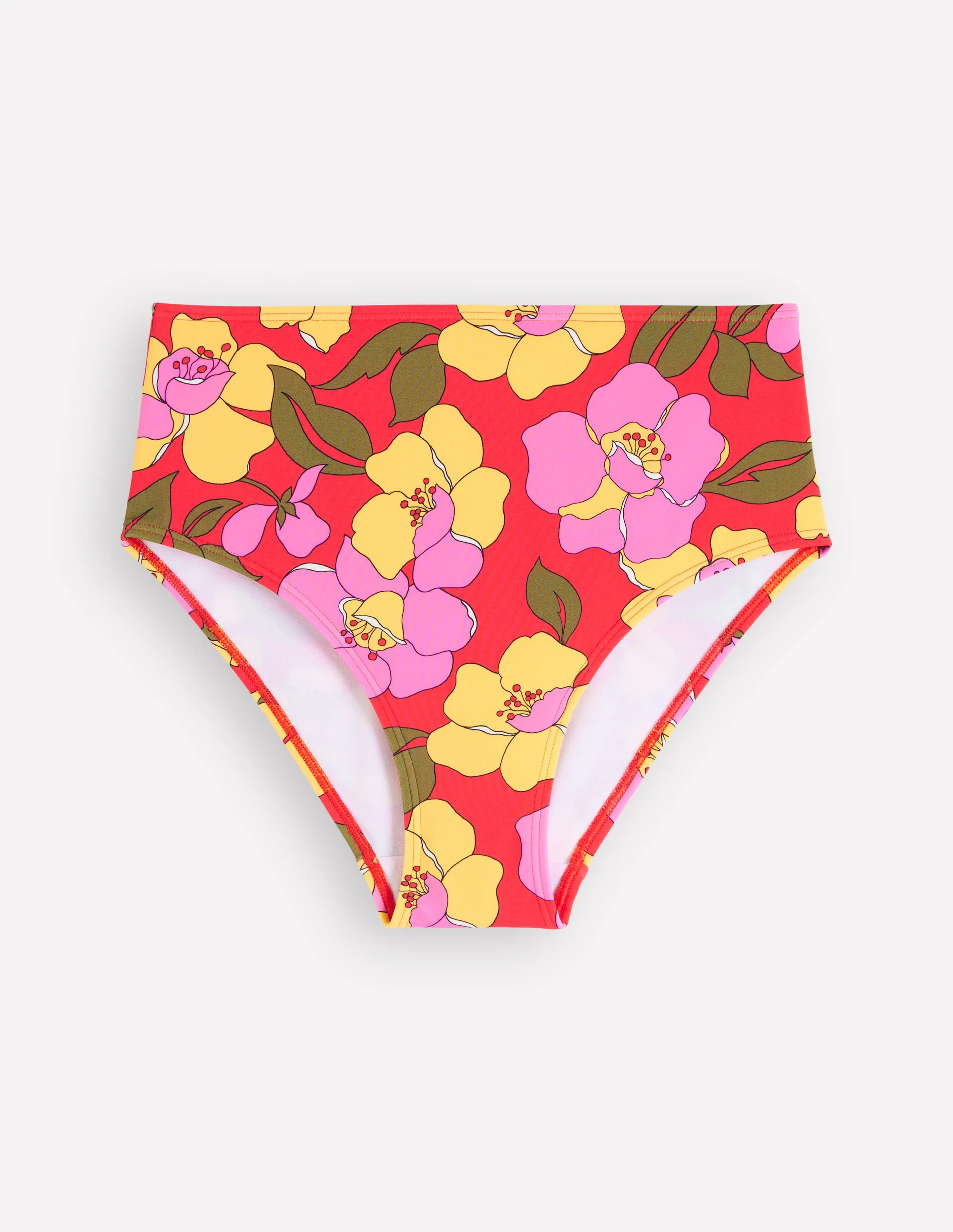 Bikinihose mit hohem Bund-Rot, Strahlende Blüte - Image 7