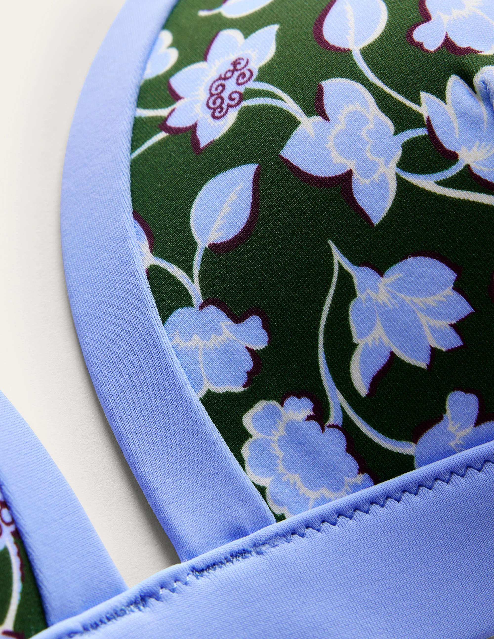 Bikinioberteil mit Einsätzen-Wintergrün, Blaue Blumen - Image 6