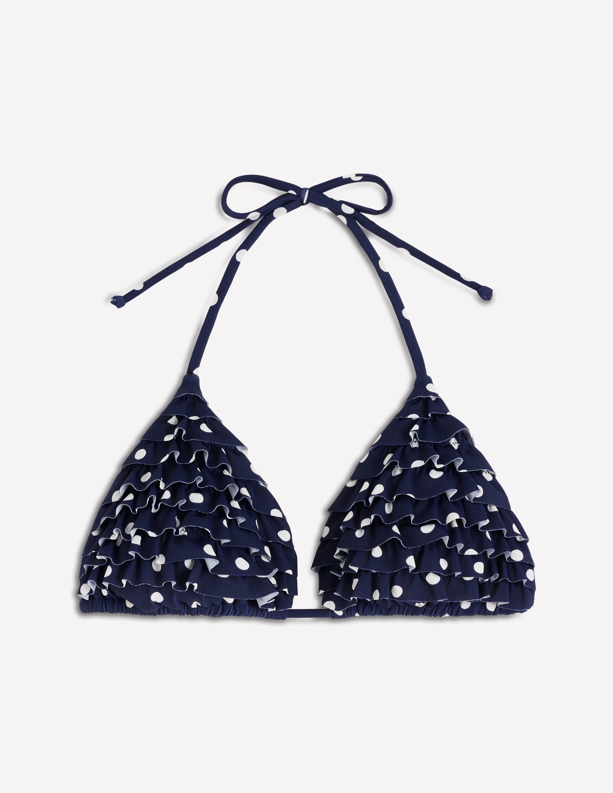 Bikinioberteil mit Rüschen-Navy Tupfen auf Tupfen - Image 6