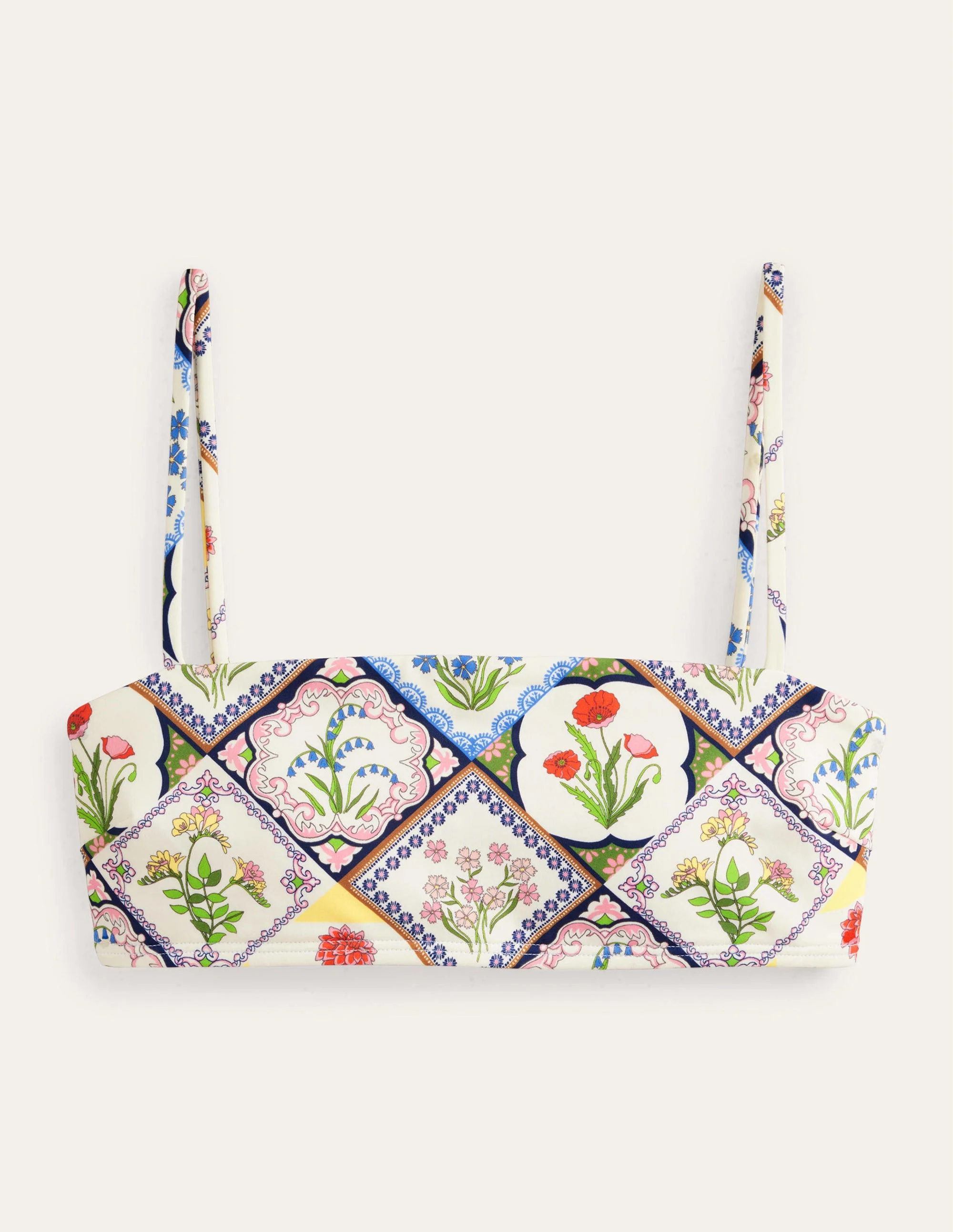 Bikinioberteil mit schmalen Trägern-Naturweiß, Wilde Glockenblumen - Image 6
