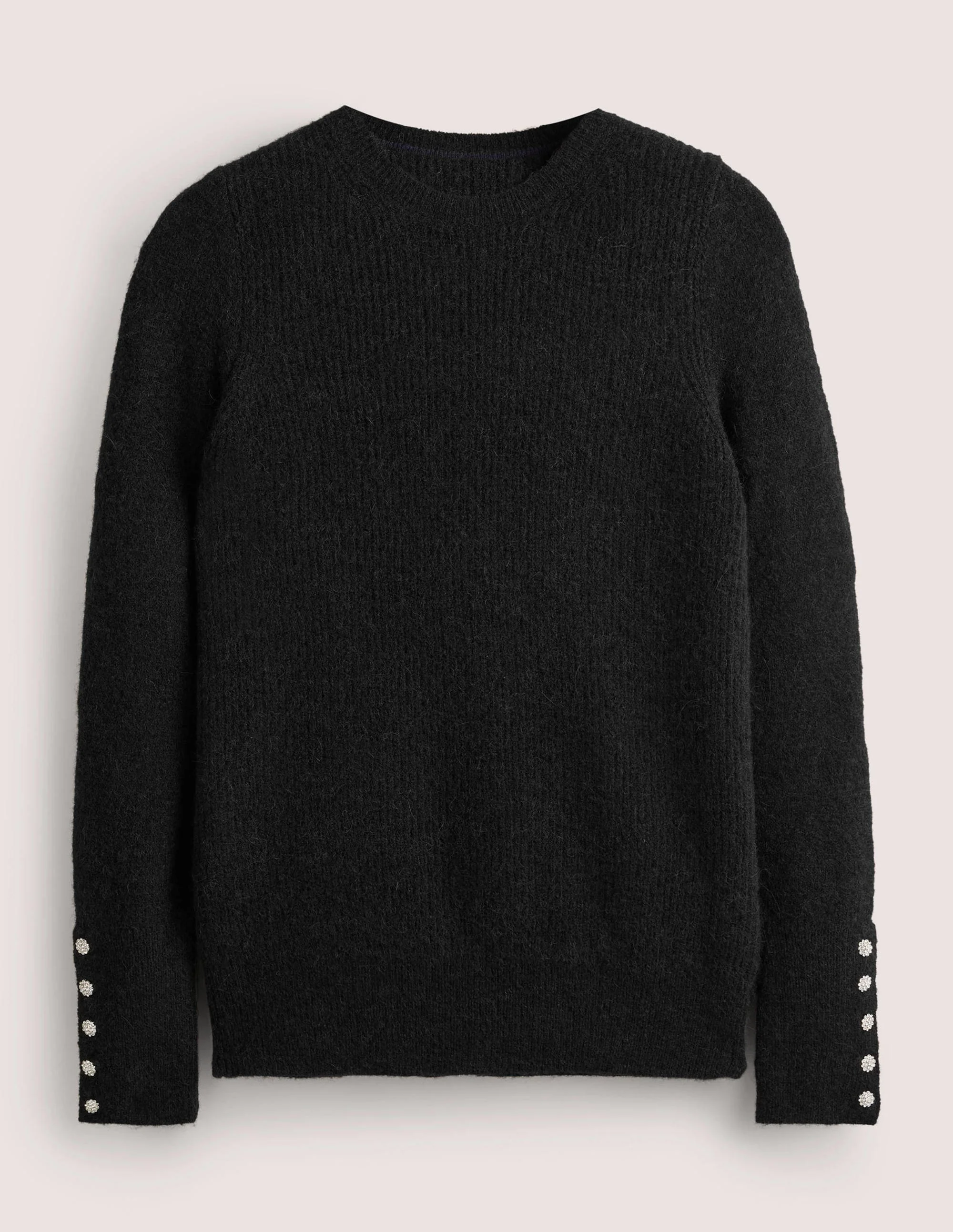 Black Jewel Button Fluffy Jumper-Schwarz - Image 6