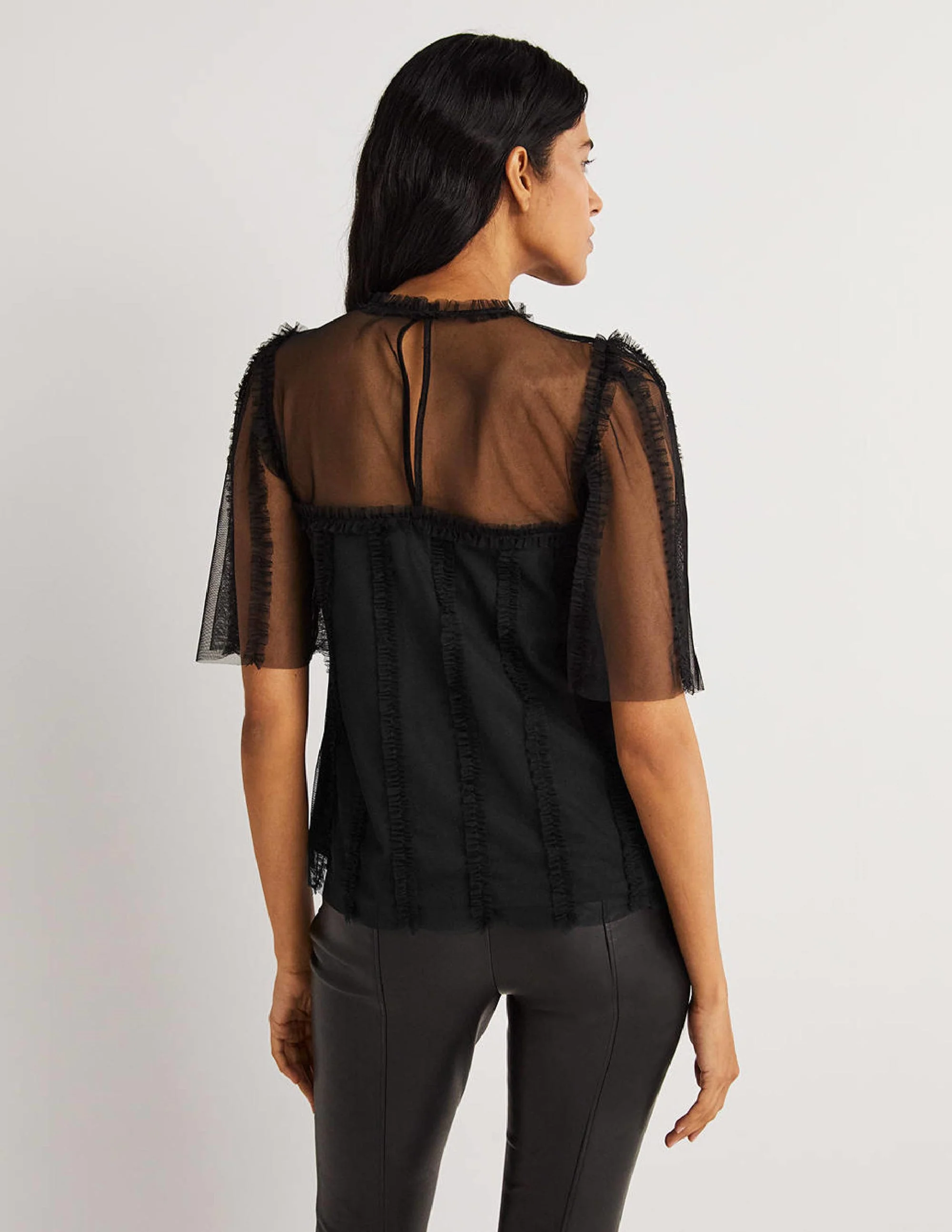 Black Sweetheart Tulle Party Top-Schwarz - Image 3