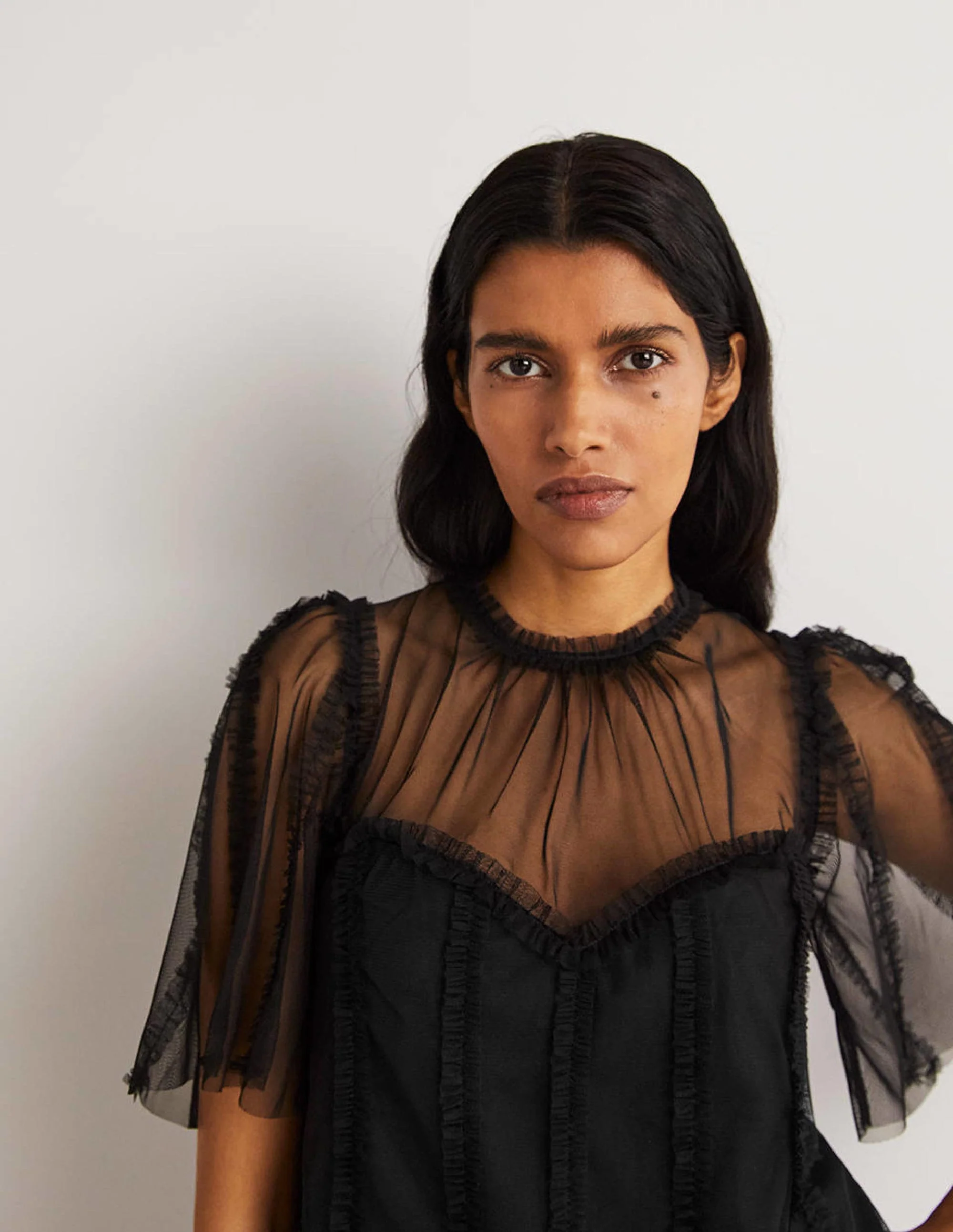 Black Sweetheart Tulle Party Top-Schwarz - Image 4