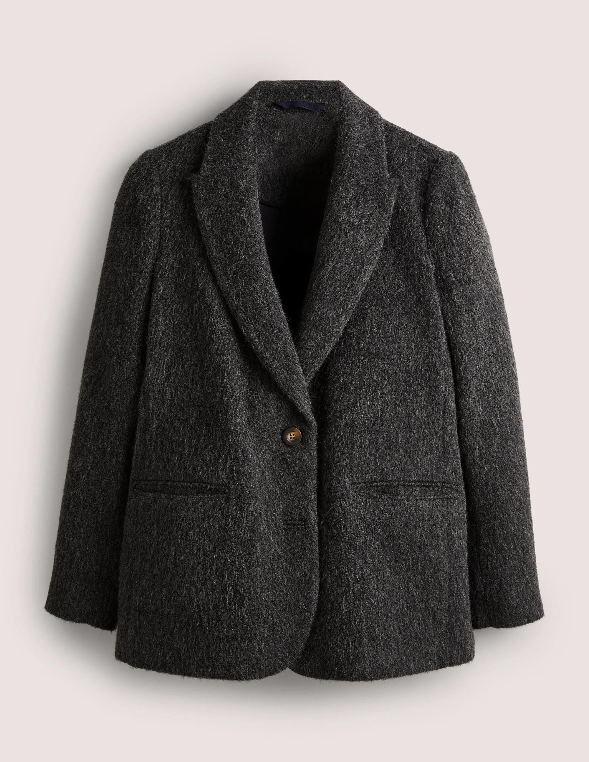 Blazer aus Wolle mit gezeichnetem Muster-Anthrazit - Image 6