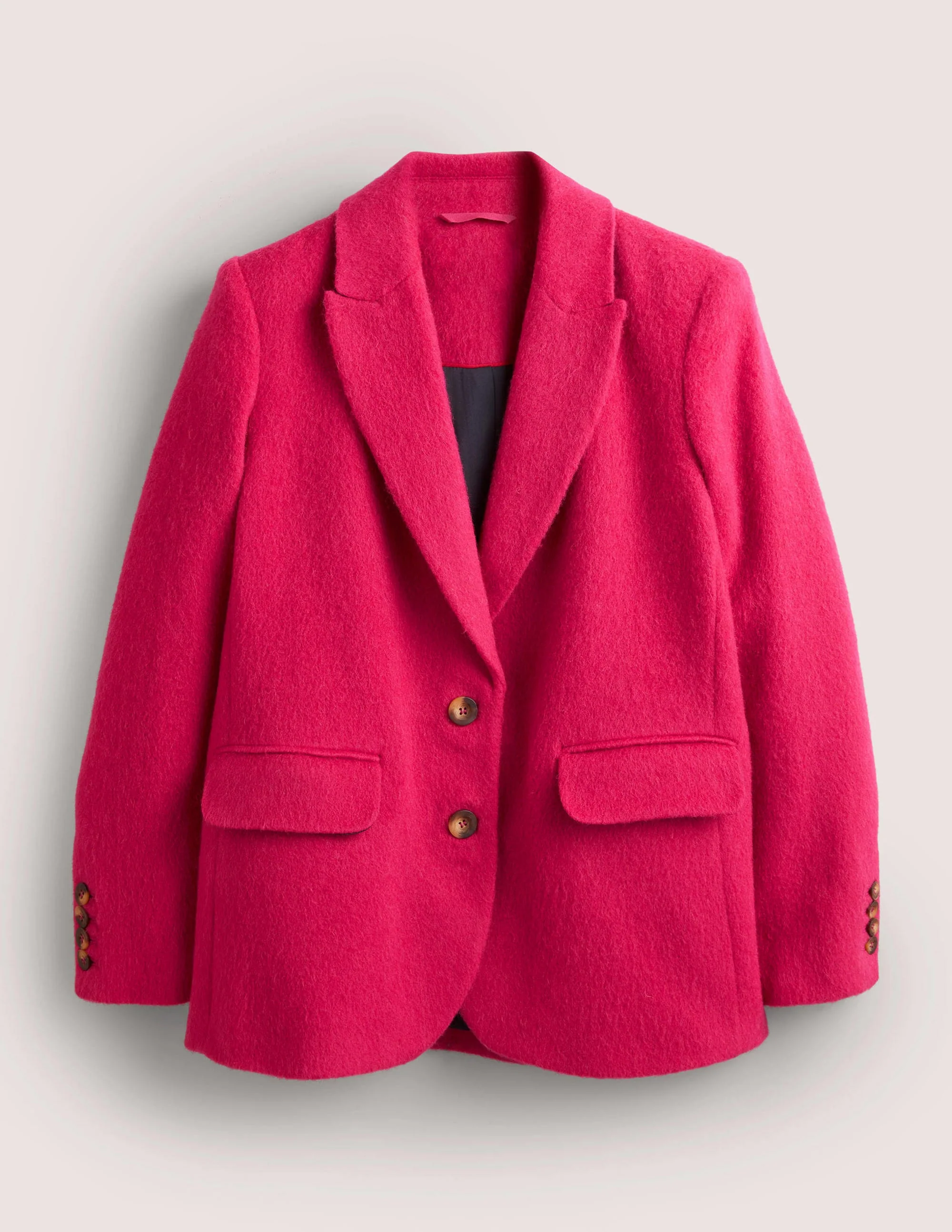 Blazer aus Wolle mit gezeichnetem Muster-Rosa - Image 5
