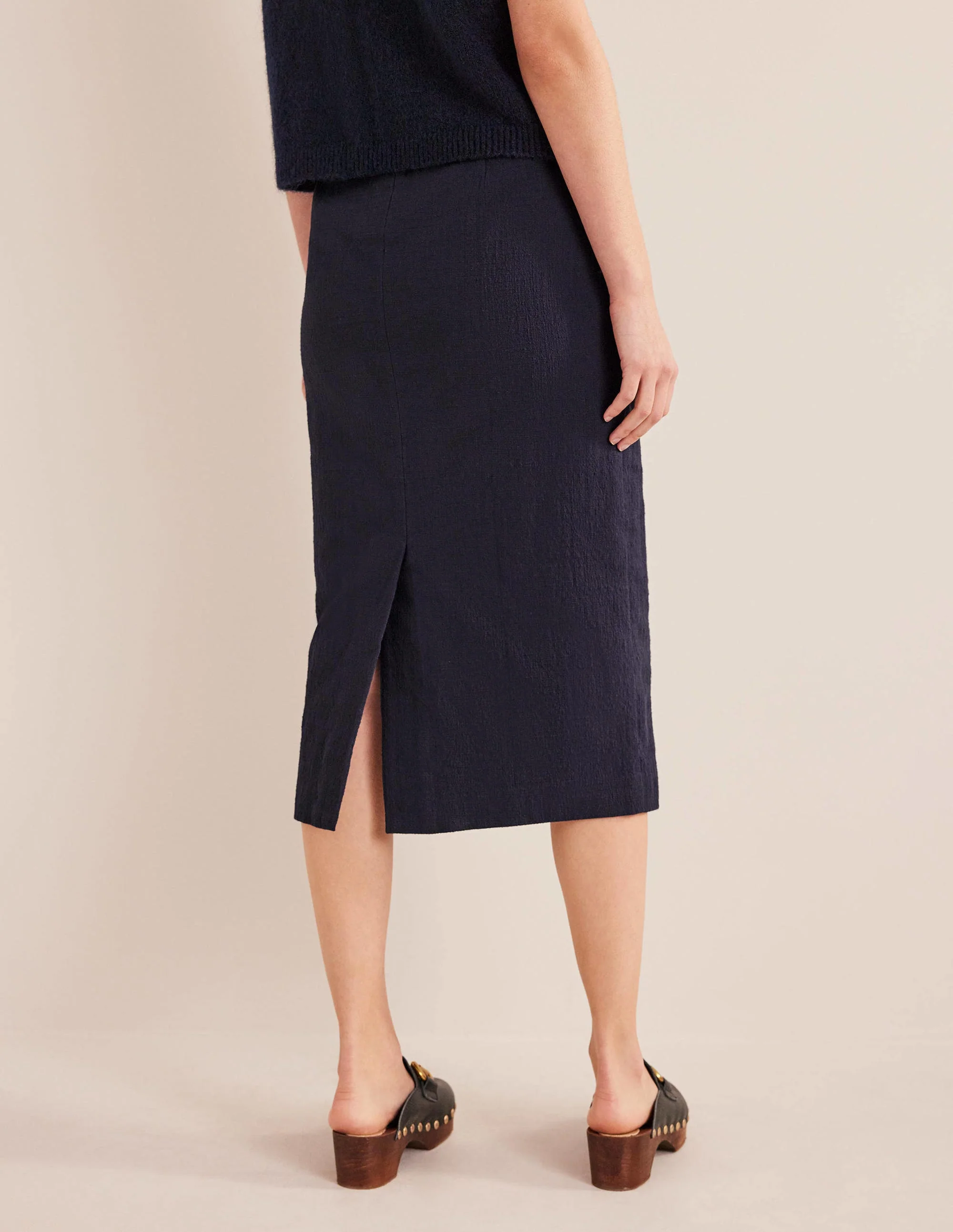 Bleistiftrock mit Bi-Stretch-Marineblau - Image 3