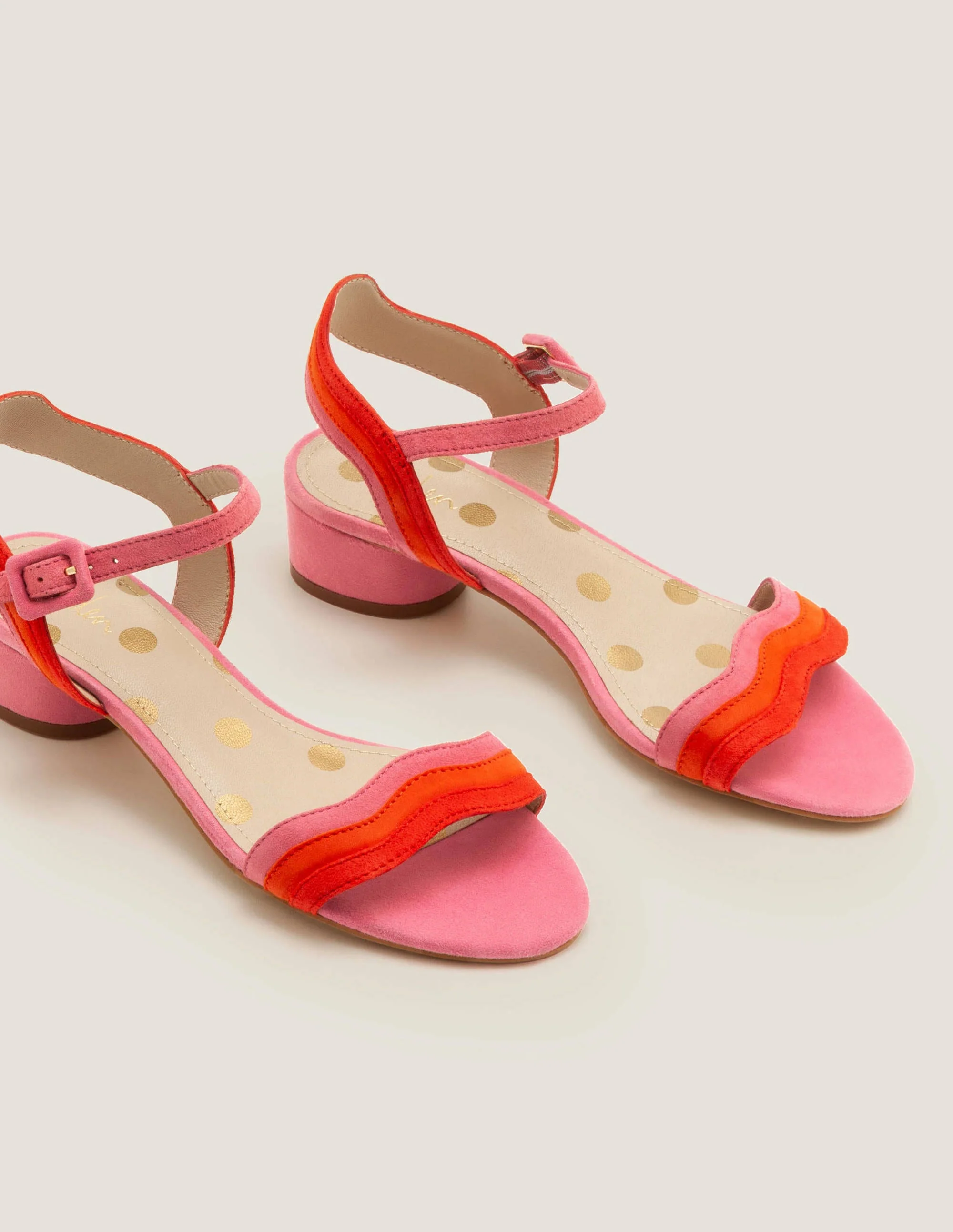 Blockabsatz-Sandalen mit Wellen-Helles Pink/Bunt
