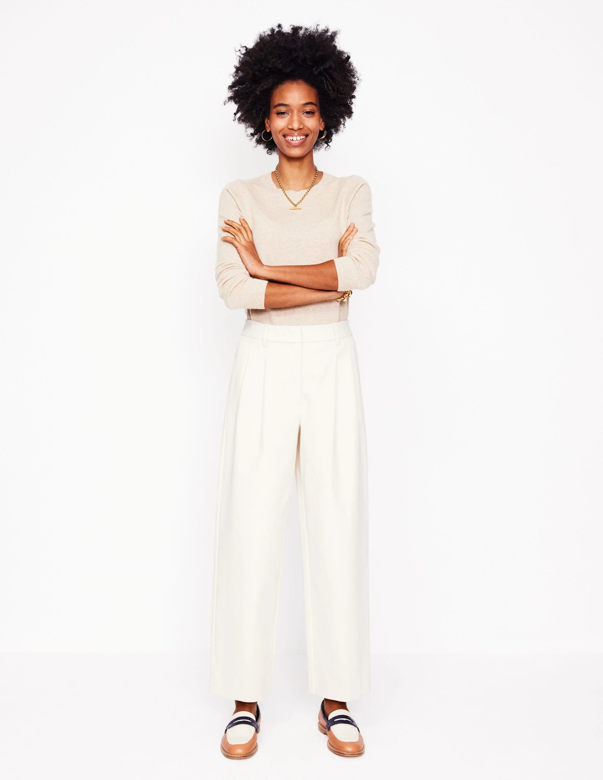 Bloomsbury Baumwollhose-Creme