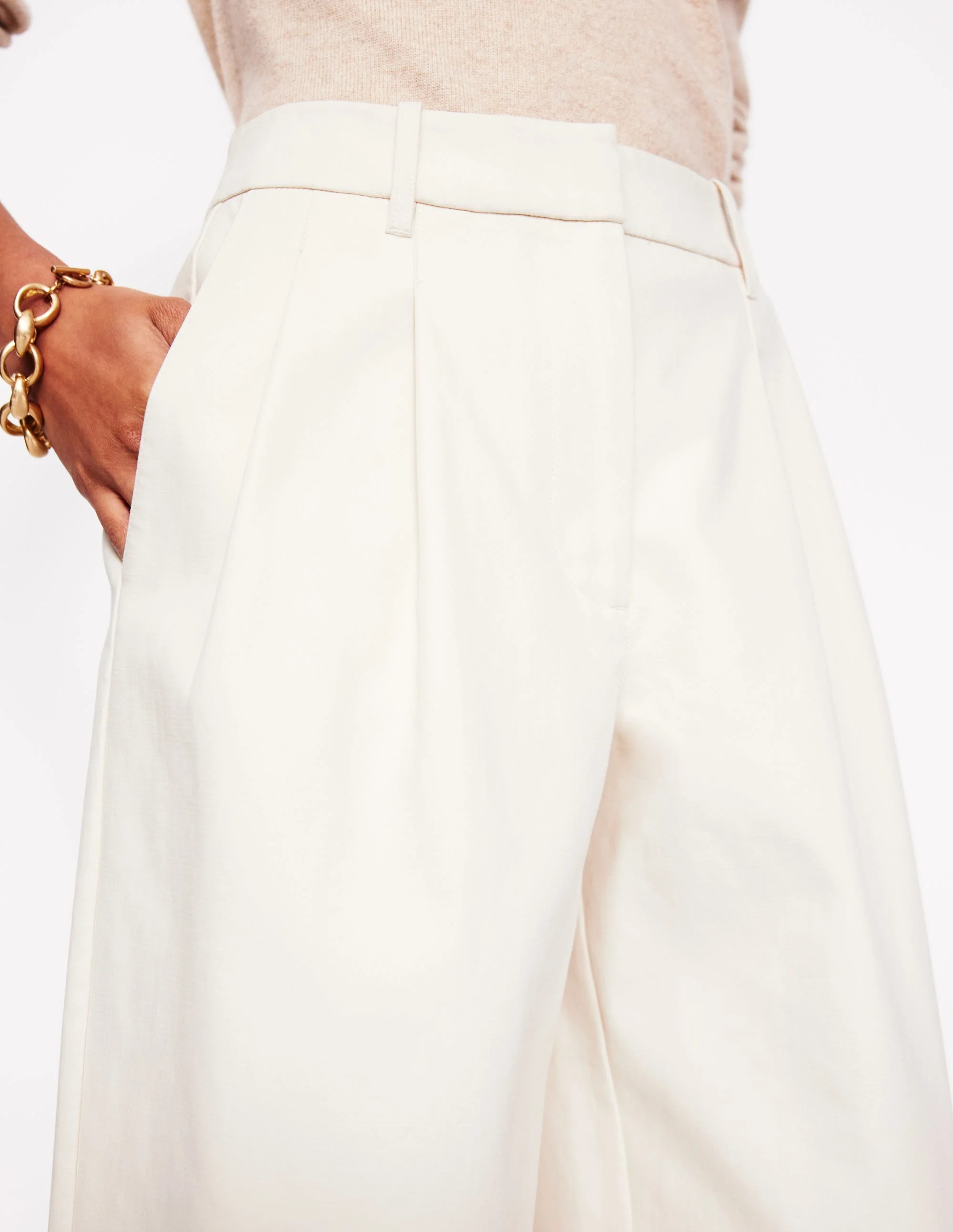 Bloomsbury Baumwollhose-Creme - Image 2