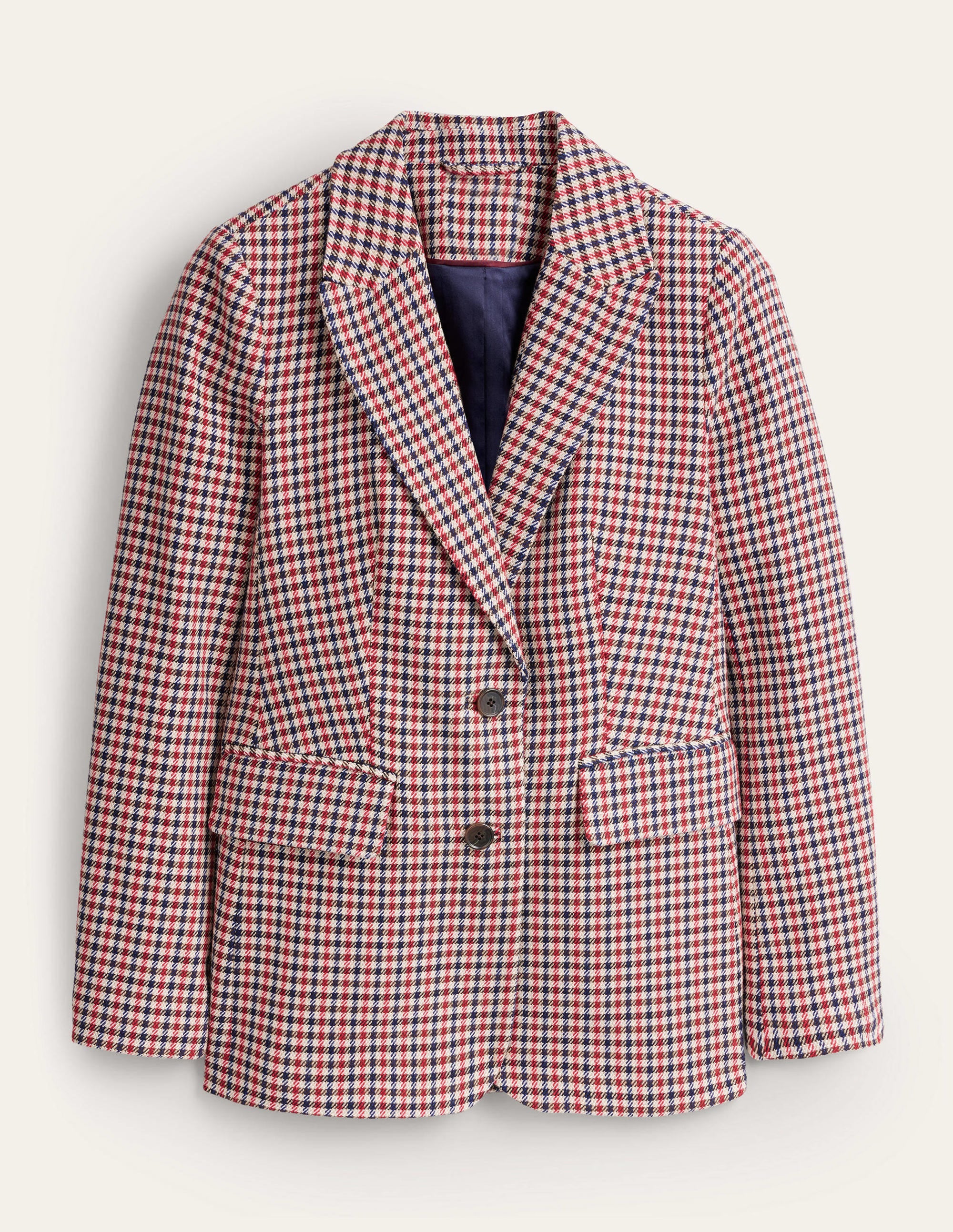 Bloomsbury Damen-Blazer-Rot/Navy/Kamelbraun, Kariert - Image 6