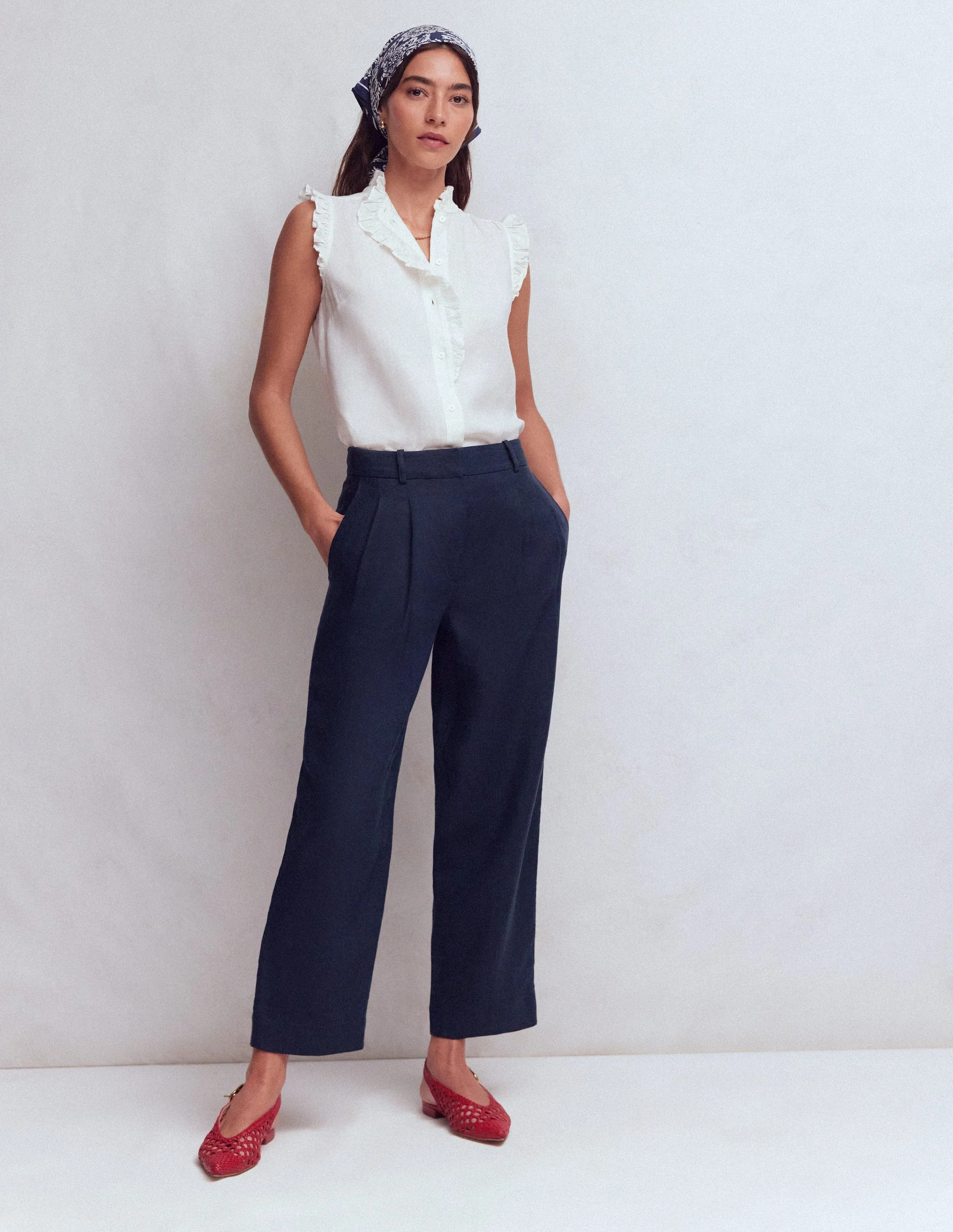 Bloomsbury Leinenhose-Marineblau - Image 5