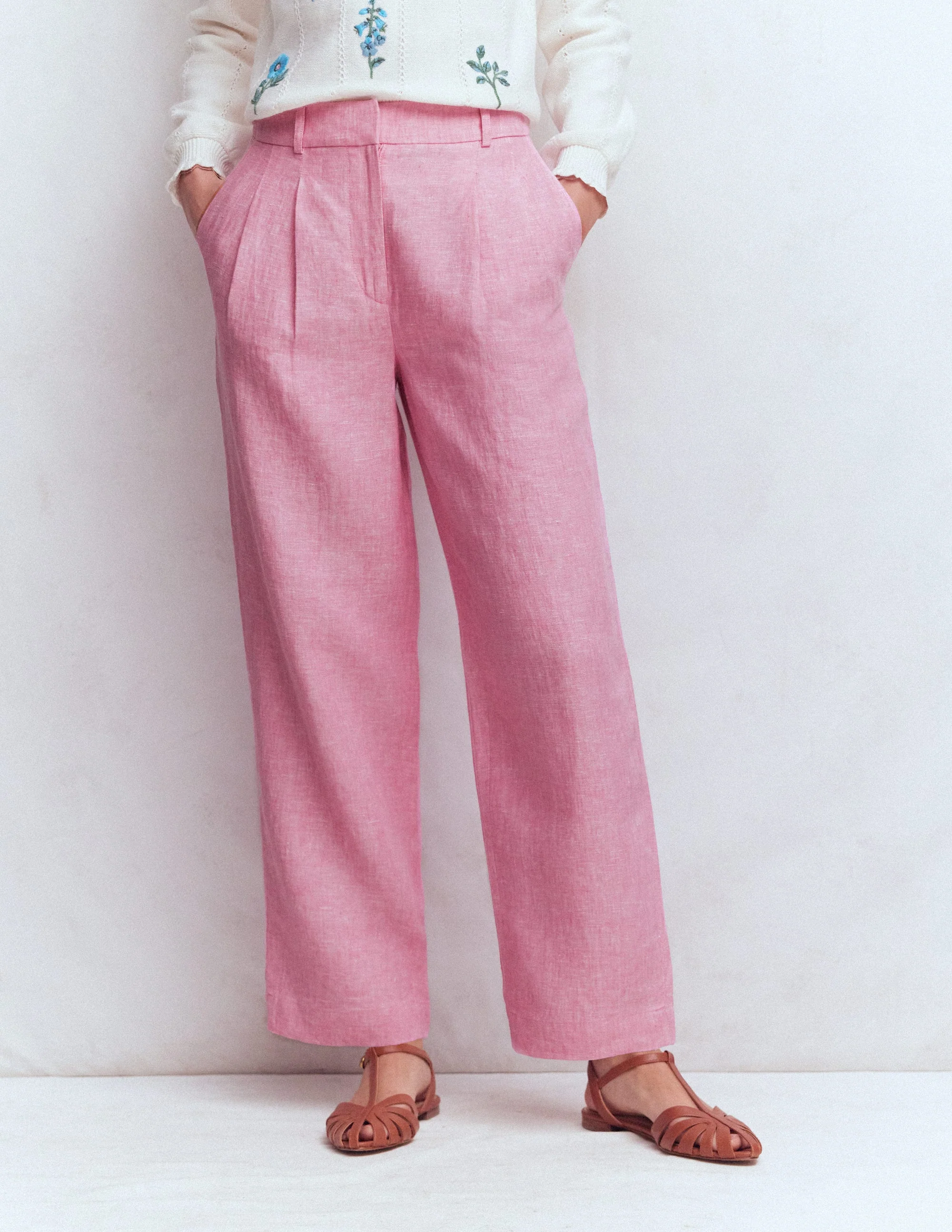 Bloomsbury Leinenhose-Wiesenrosa Chambray - Image 4
