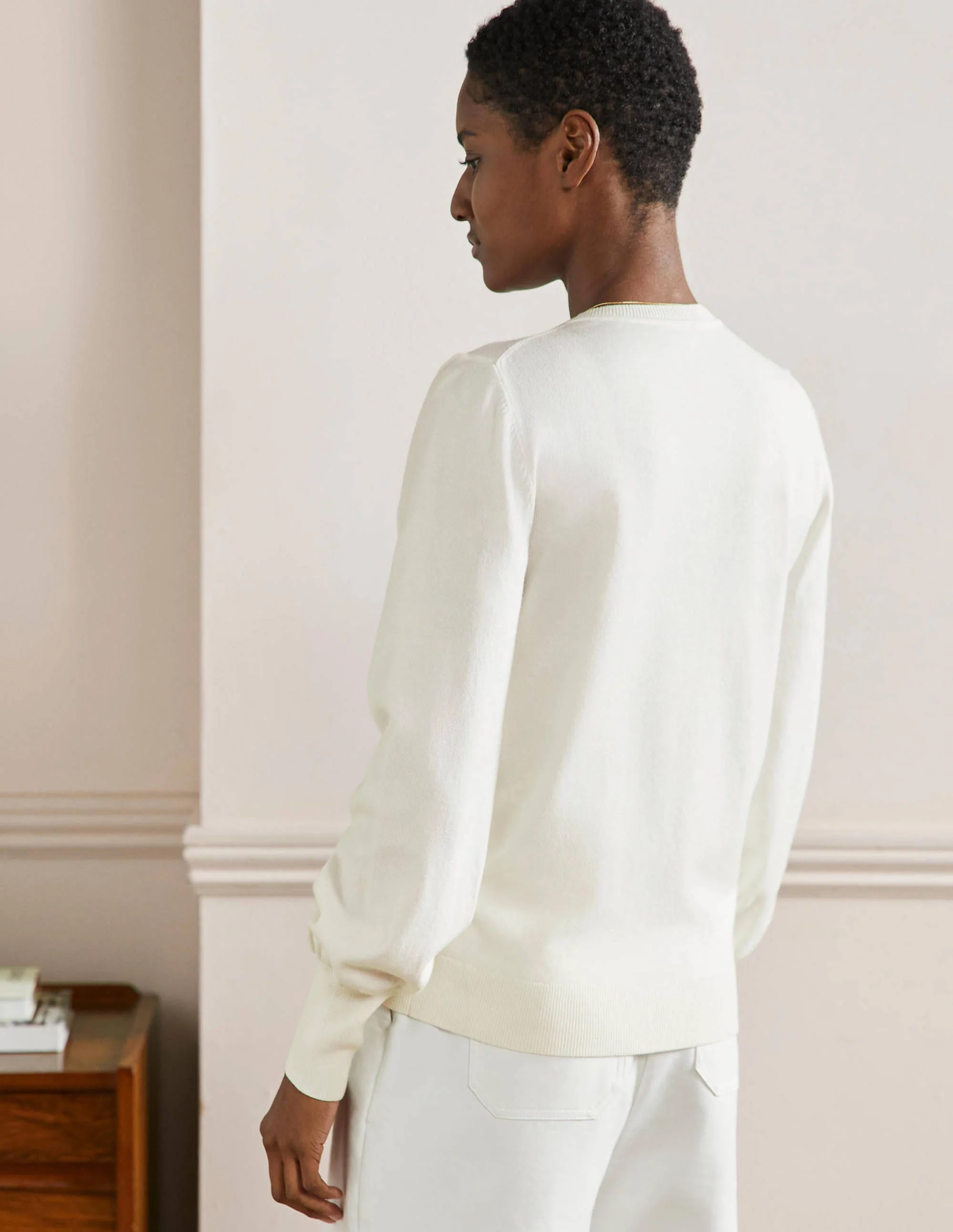 Blouson-Cardigan mit Stickerei-Naturweiß - Image 3