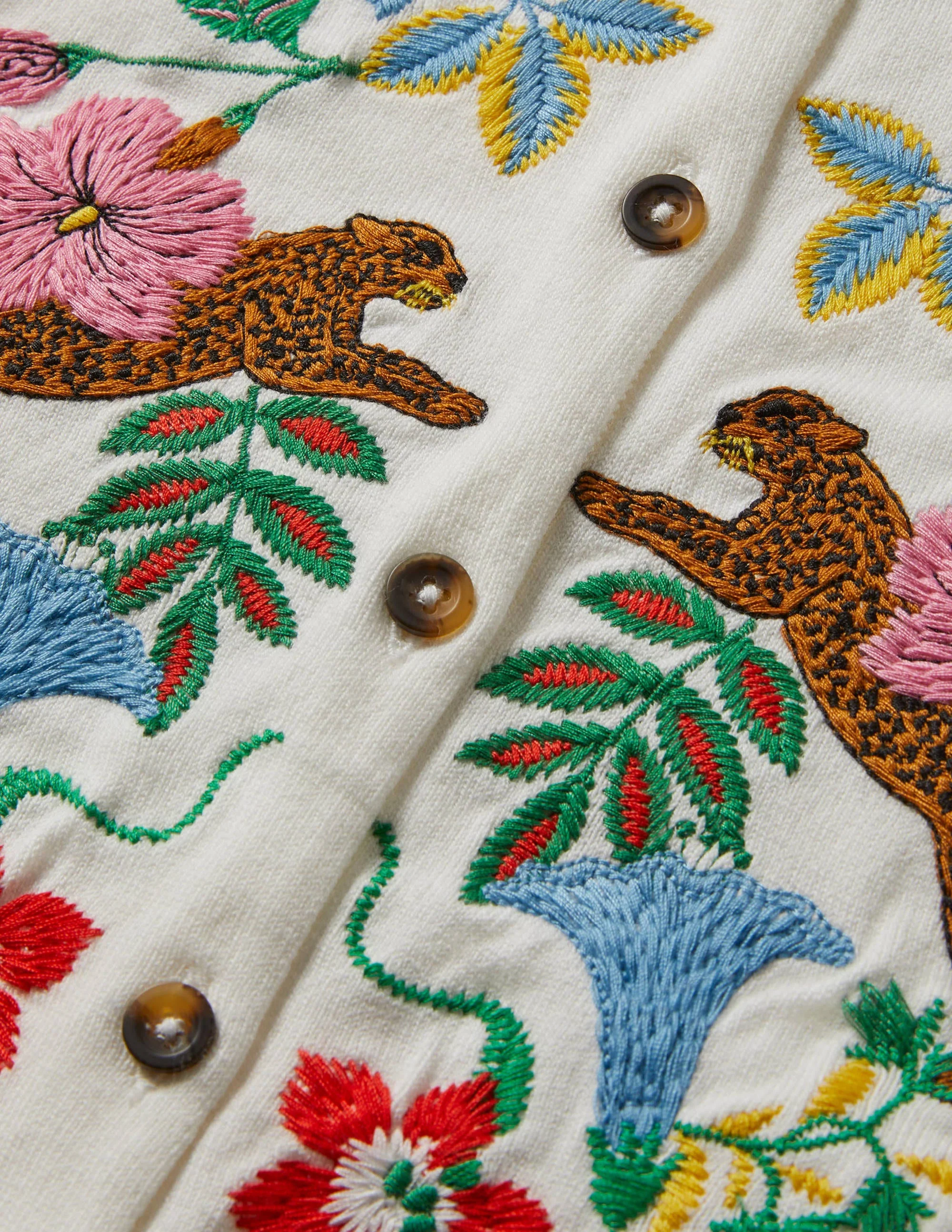 Blouson-Cardigan mit Stickerei-Naturweiß - Image 5