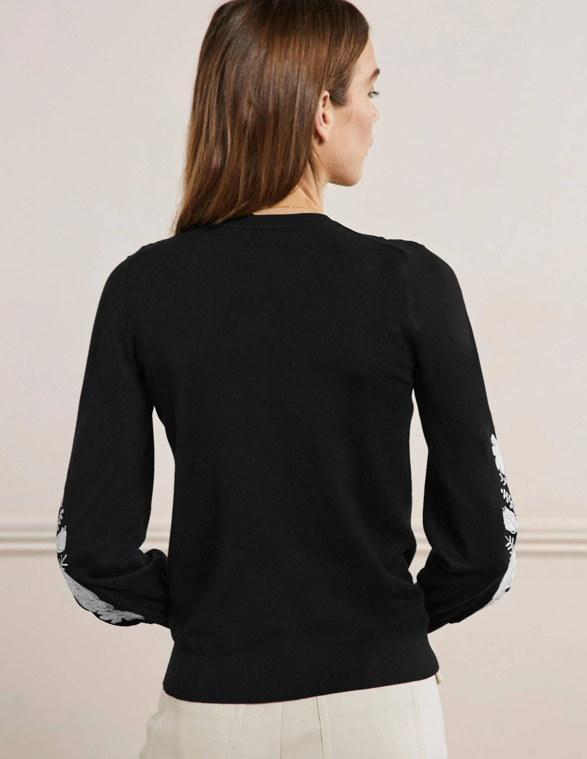 Blouson-Cardigan mit Stickerei-Schwarz - Image 3